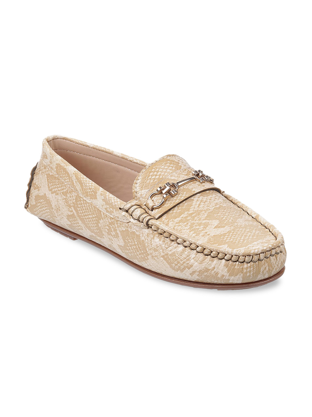 

Mochi Women Printed Loafers, Beige