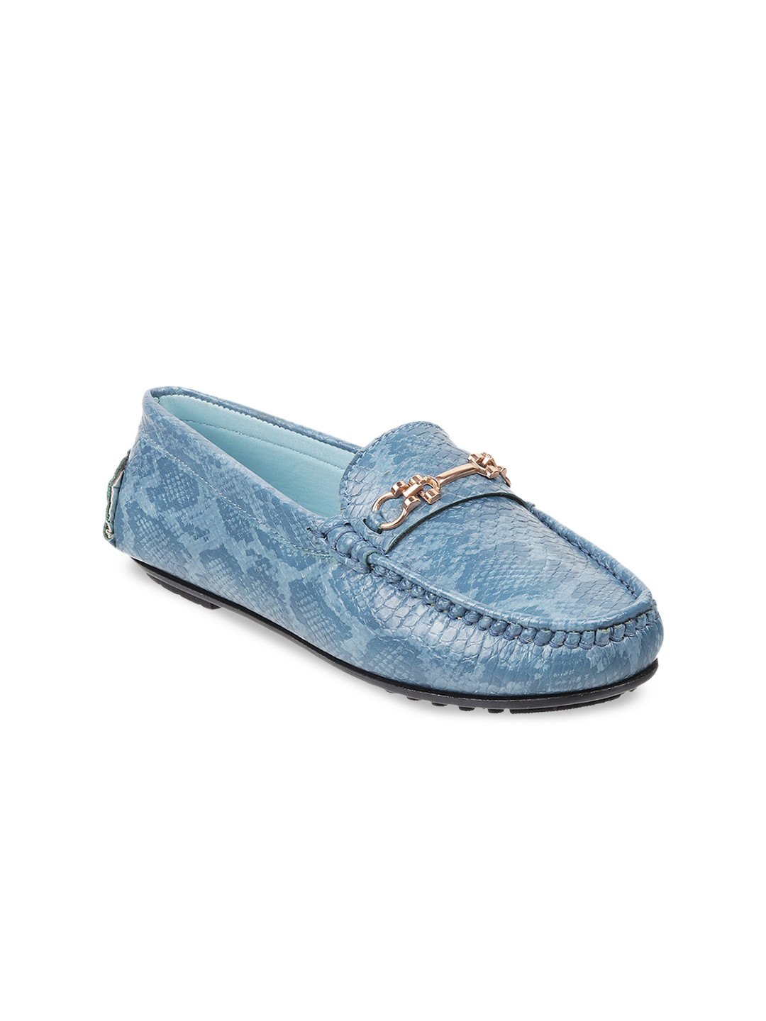 

Mochi Women Printed Loafers, Blue