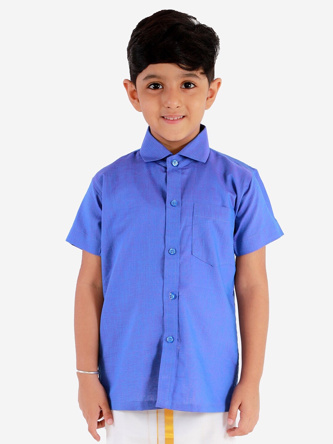 

JBN Creation Boys Cotton Solid Premium Casual Shirt, Blue