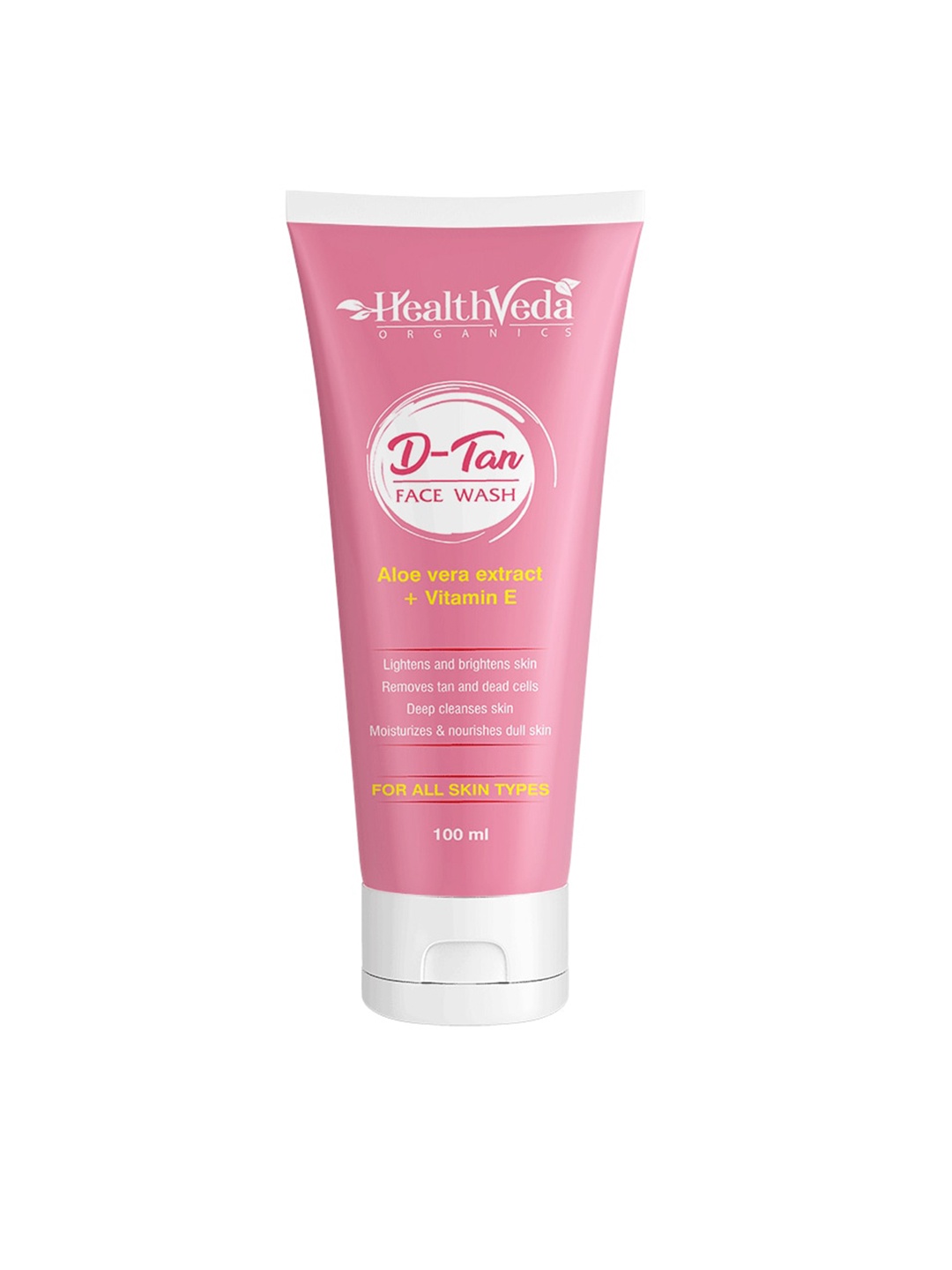

Health Veda Organics D-Tan Face Wash with Aloe Vera Extract & Vitamin E - 100 ml, Pink
