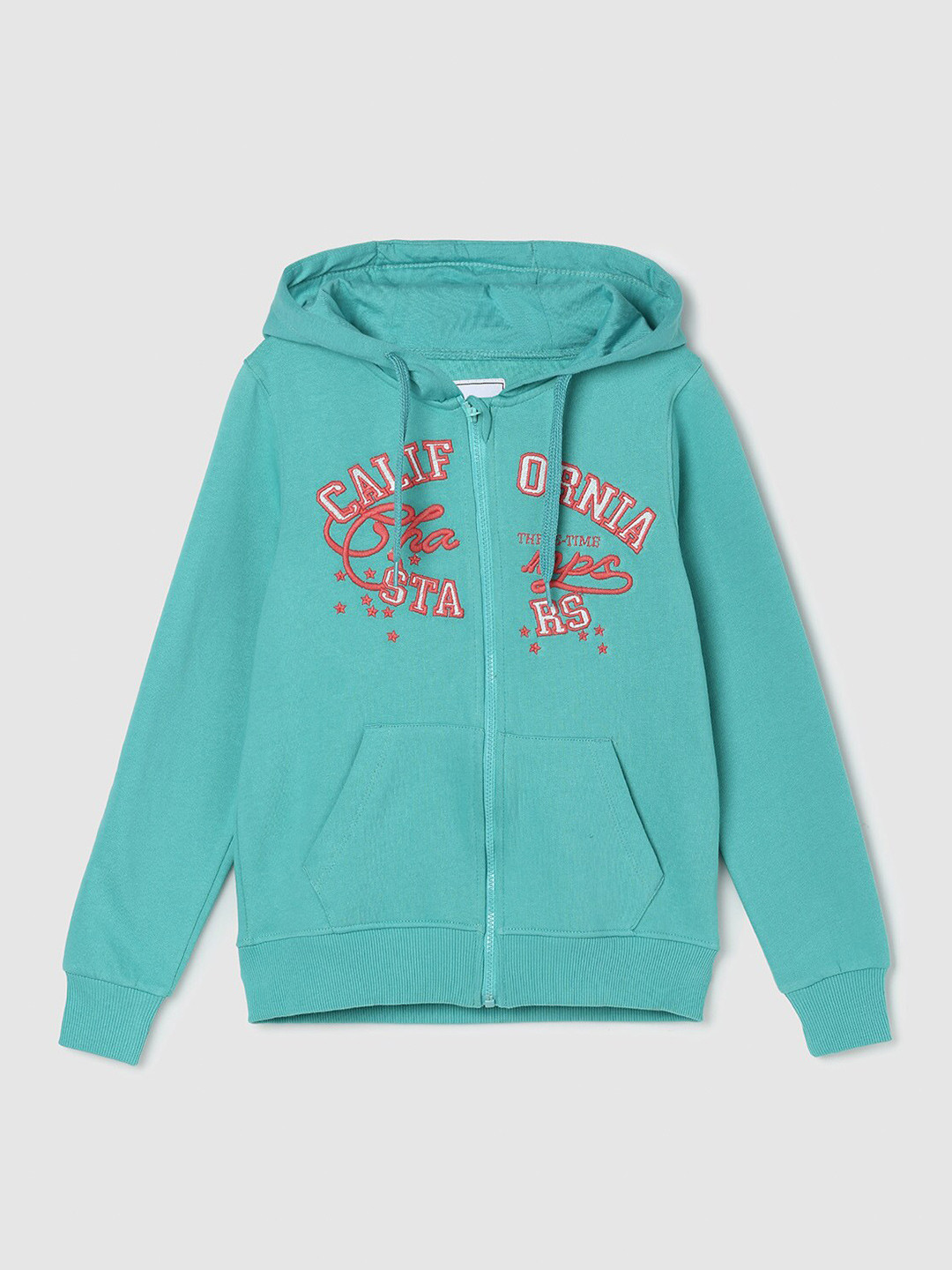 

max Girls Printed Hooded Cotton Sweatshirt, Blue