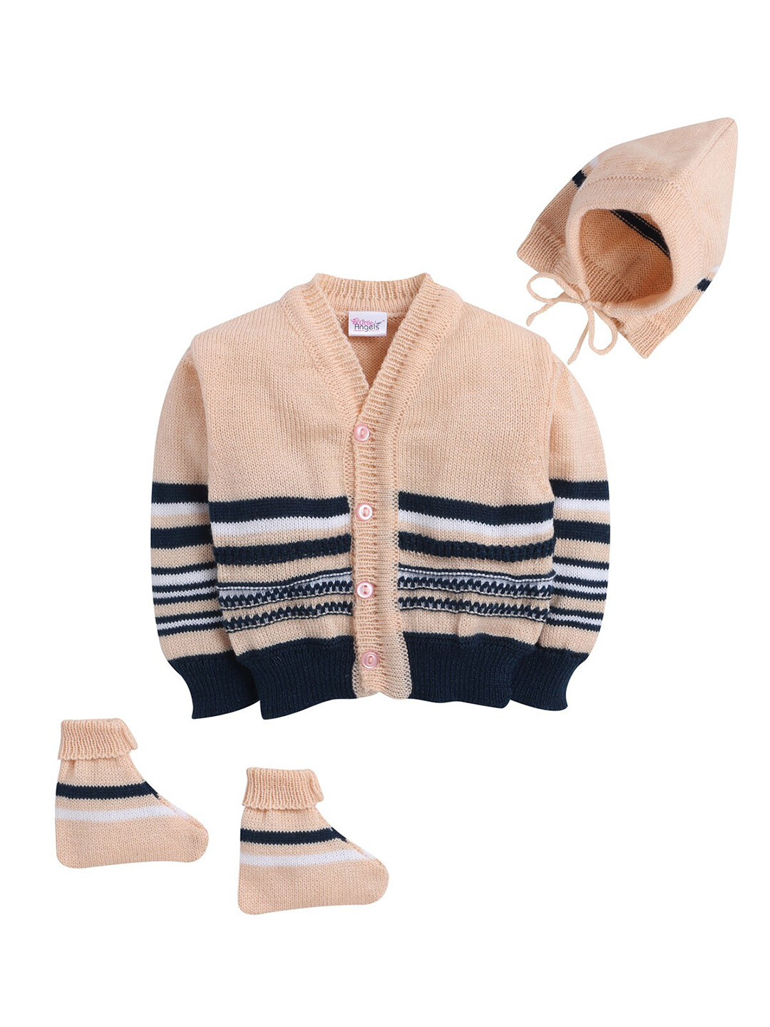 

Little Angels Infants Acrylic Striped Cardigan, Peach