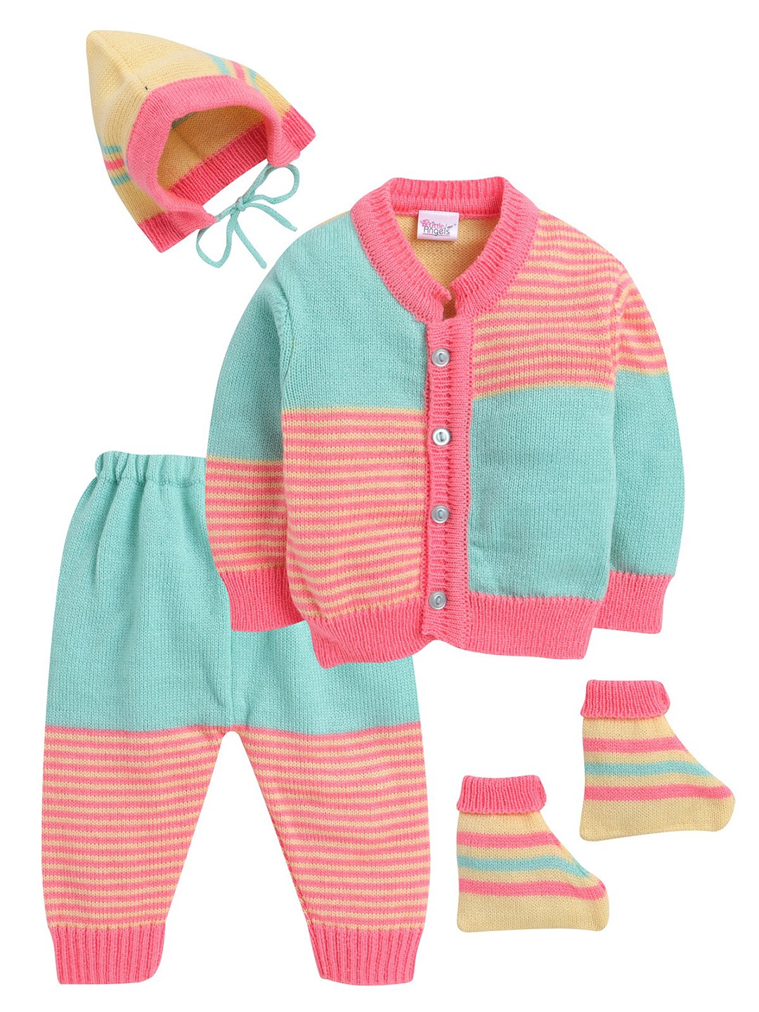 

Little Angels Infants Acrylic Striped Cardigan, Green