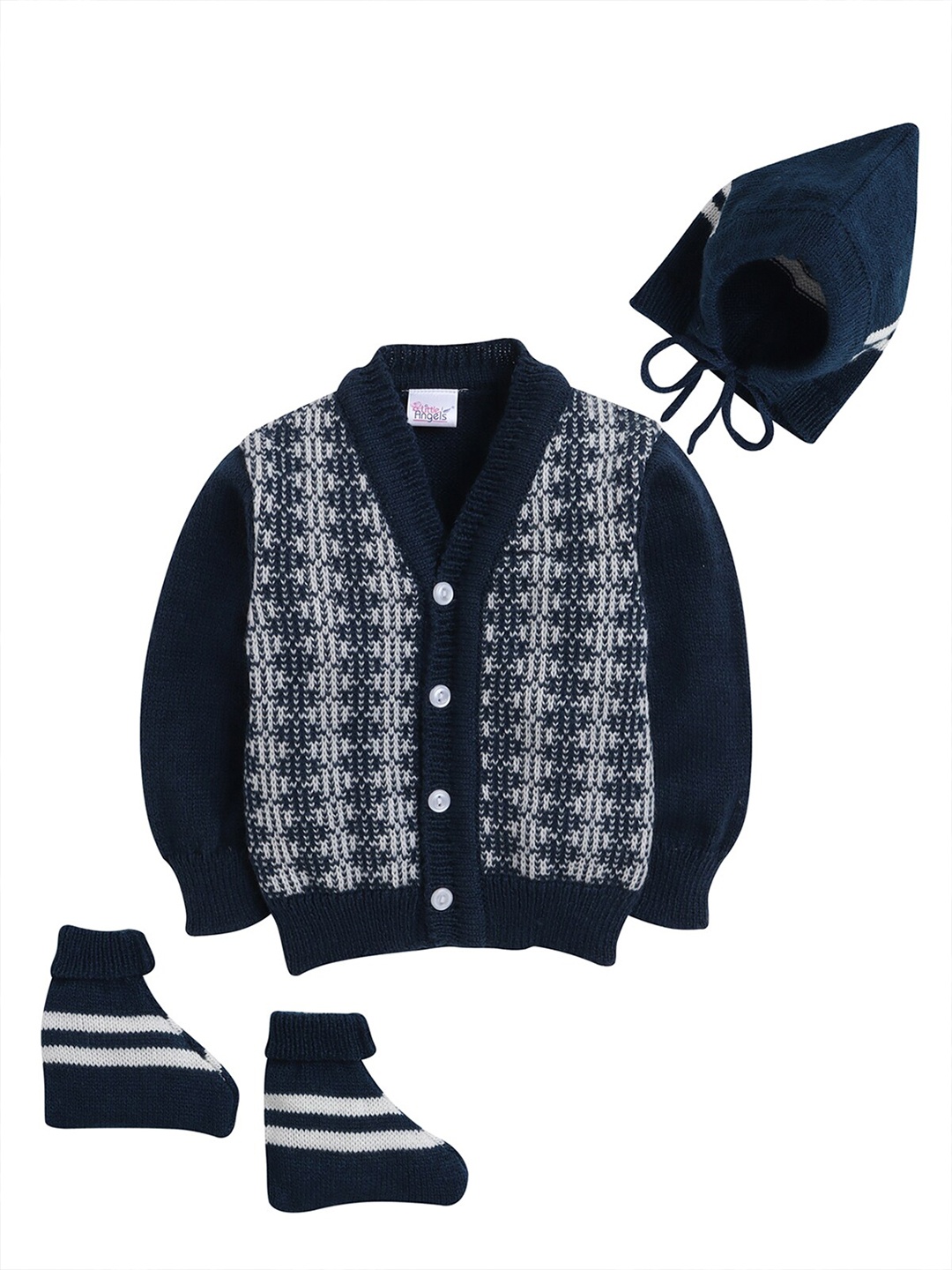 

Little Angels Infants Acrylic Cardigan, Navy blue
