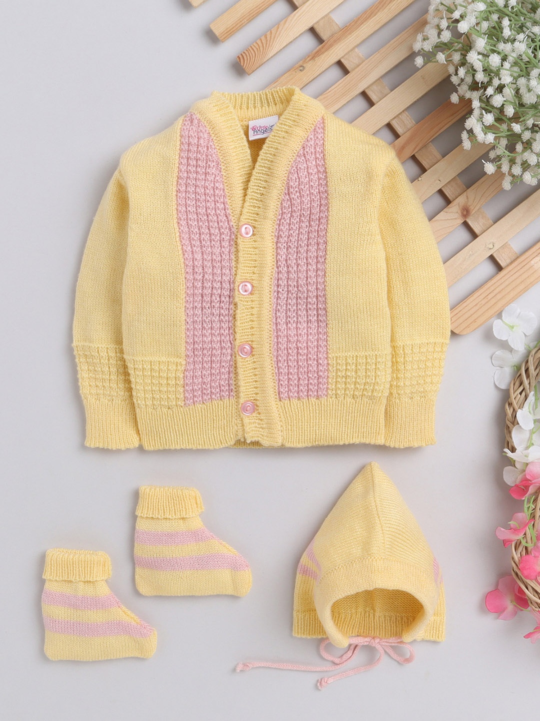

Little Angels Infants Acrylic Ribbed Cardigan, Yellow