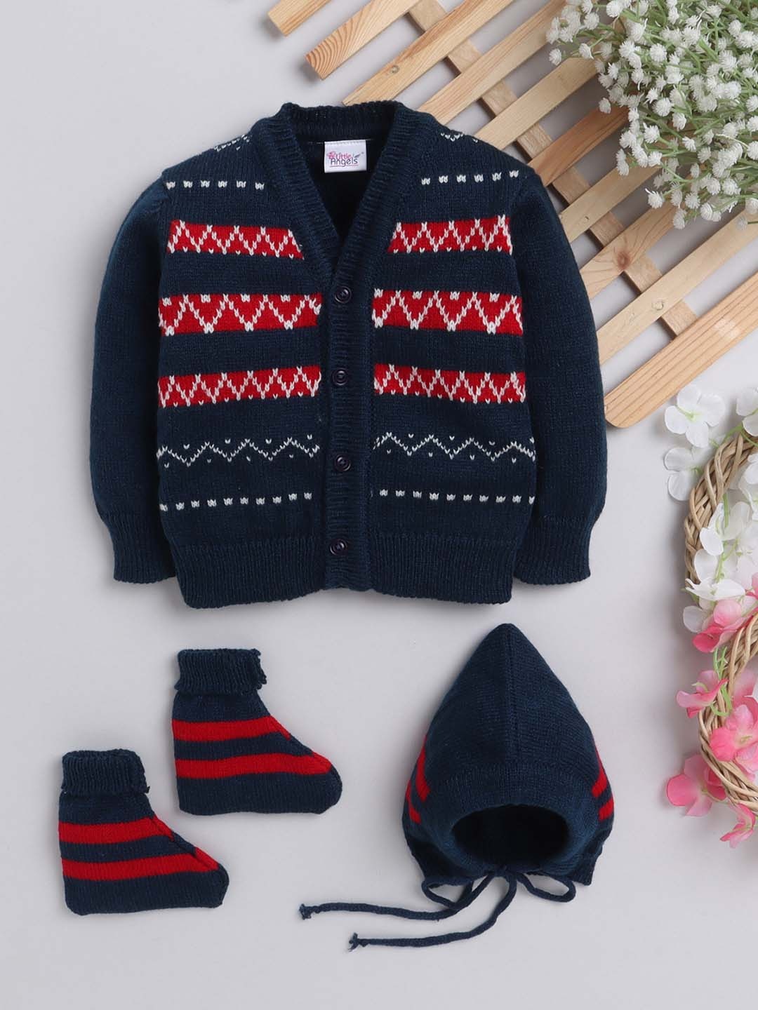 

Little Angels Infants Acrylic Cardigan, Navy blue