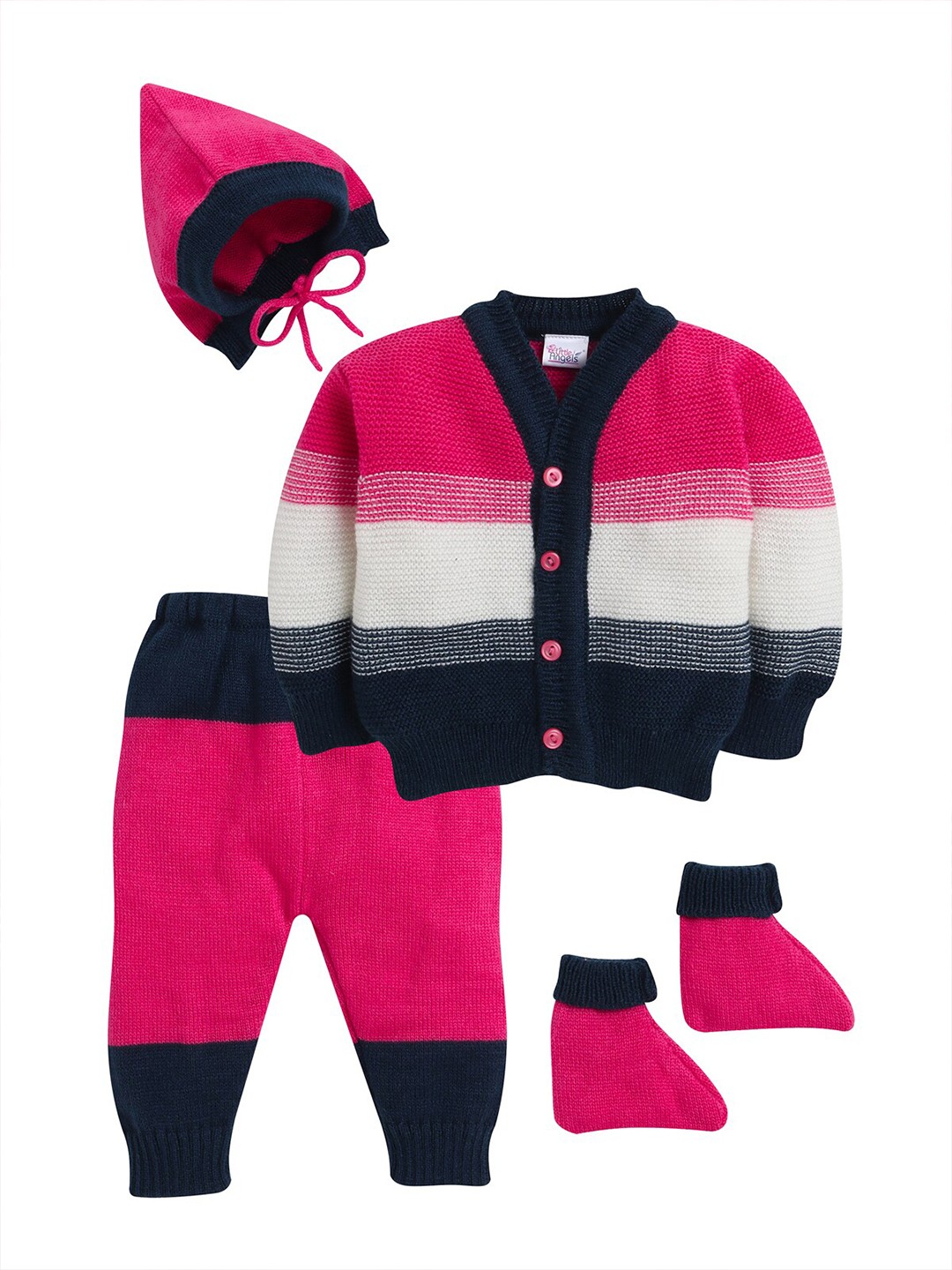 

Little Angels Infants Acrylic Striped Cardigan, Fuchsia