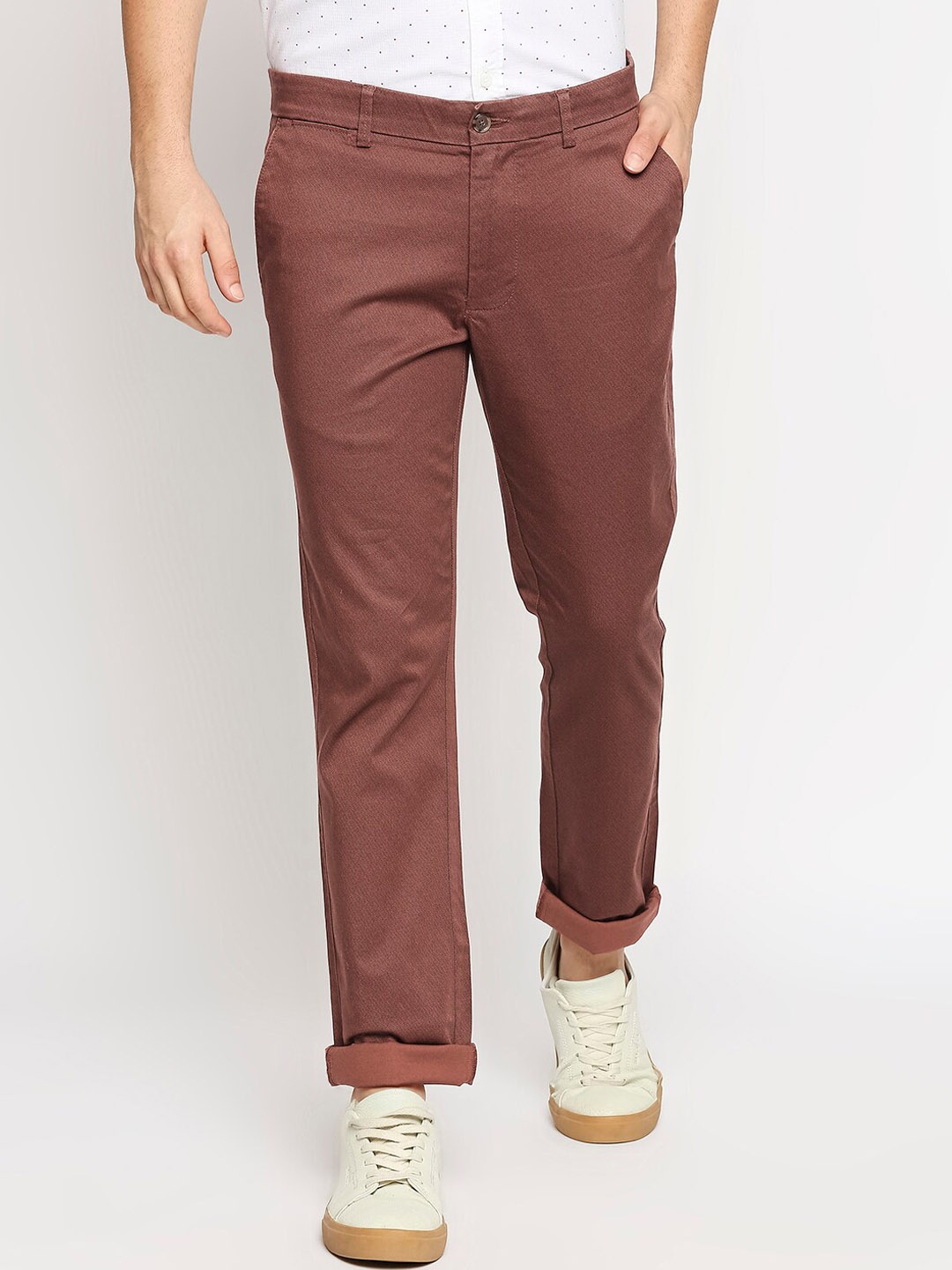 

Basics Men Tapered Fit Chinos Trousers, Brown