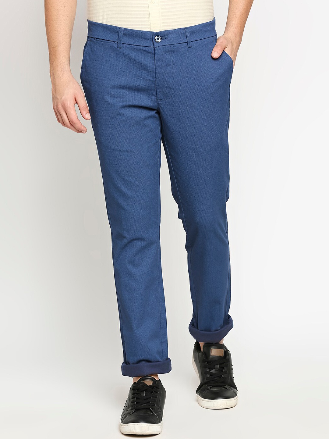 

Basics Men Tapered Fit Trousers, Navy blue