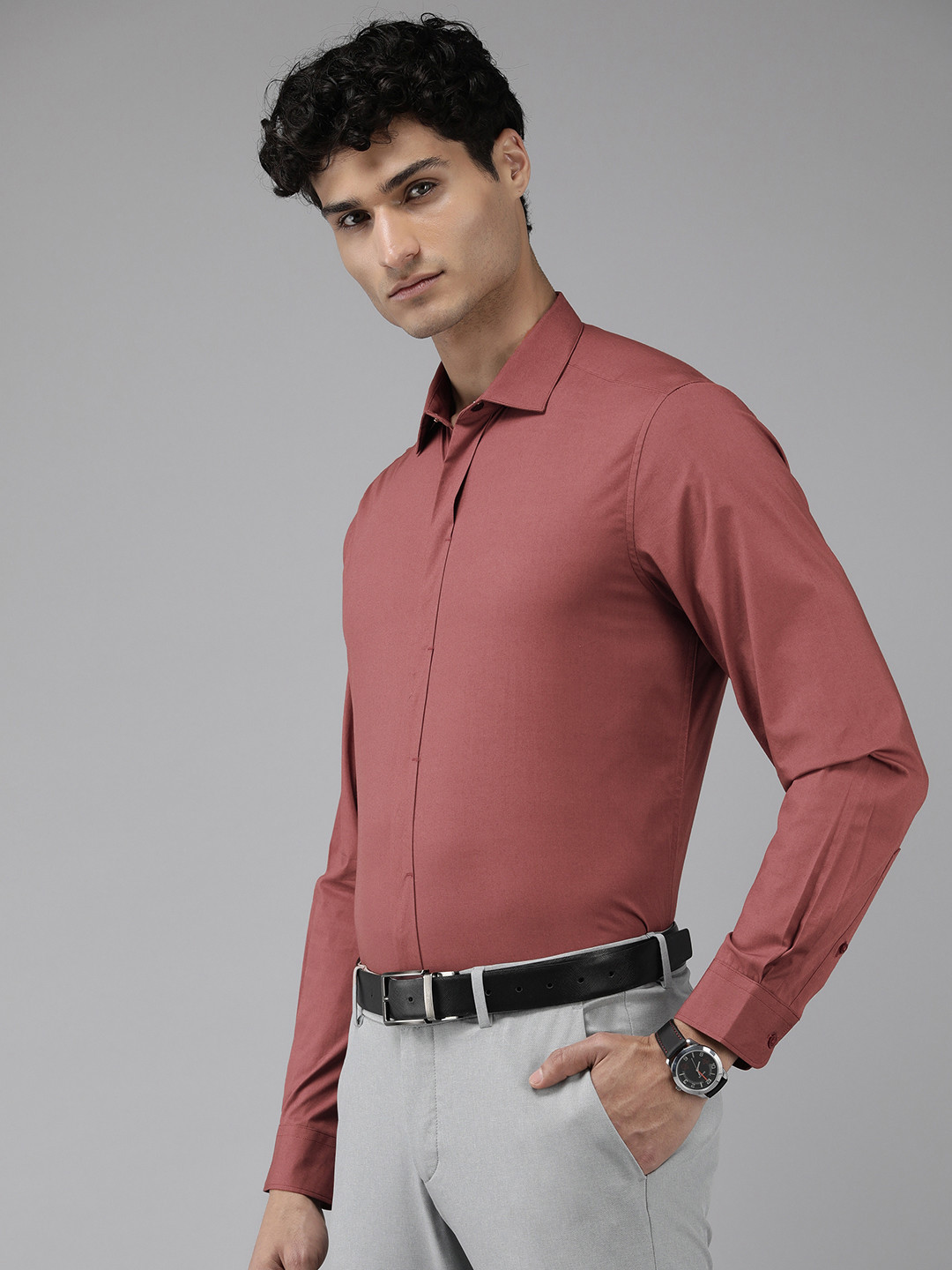 

THE BEAR HOUSE Slim Fit Formal Shirt, Rust