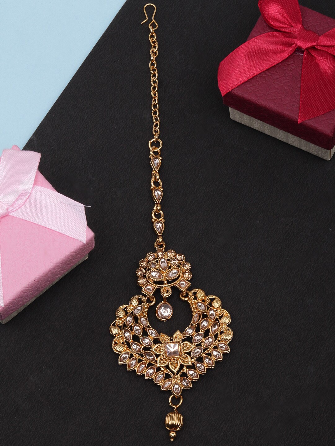 

DIVA WALK Gold-Plated Kundan Studded Manngtika