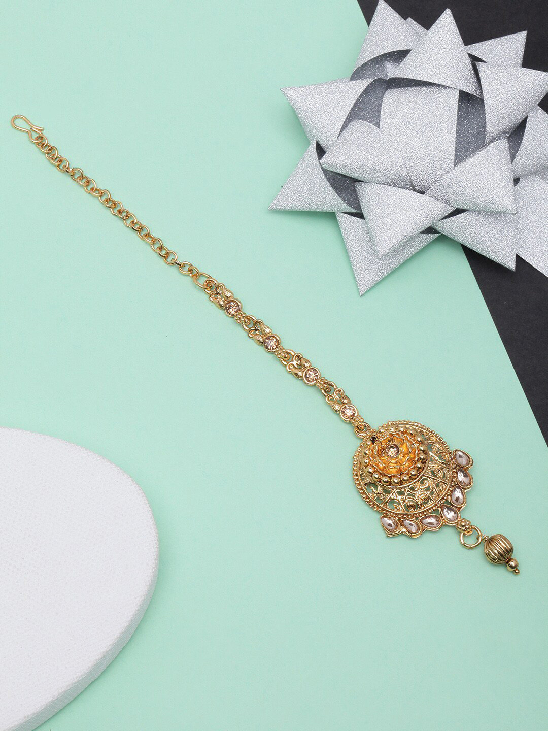 

DIVA WALK Gold-Plated Kundan-Studded Maang Tikka