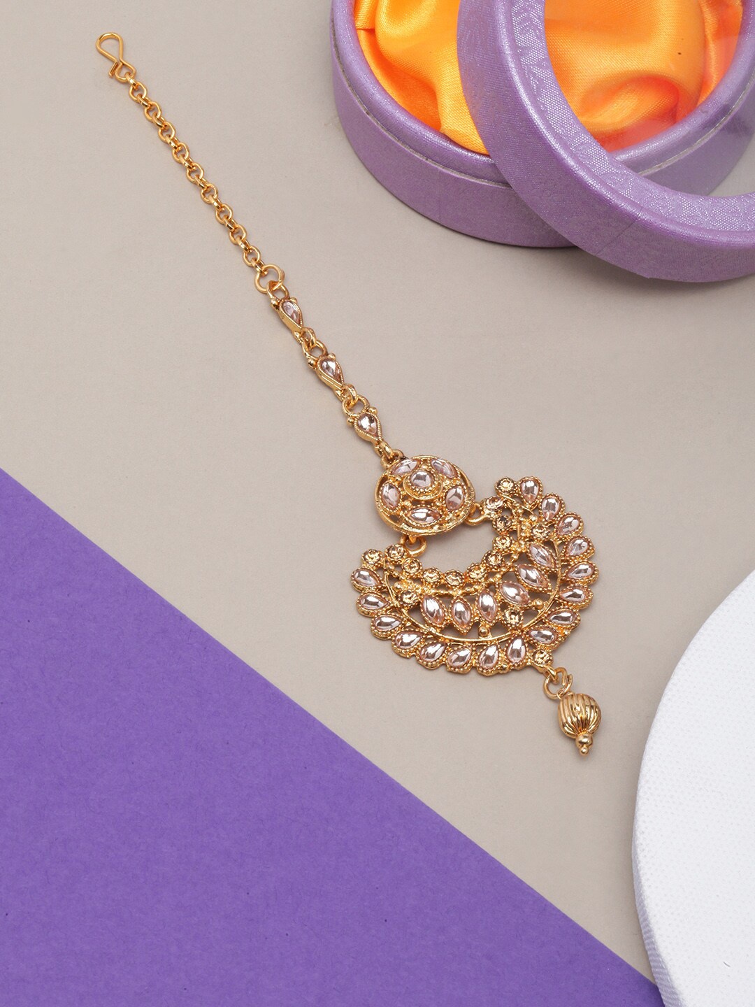 

DIVA WALK Gold-Plated Kundan-Studded Maang Tikka