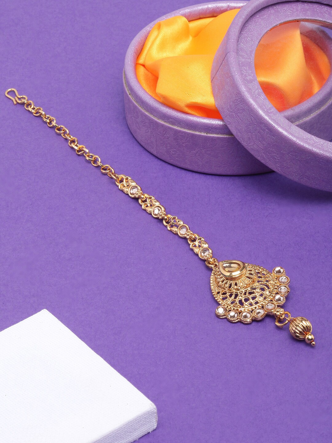 

DIVA WALK Gold-Plated Kundan-Studded Maang Tikka
