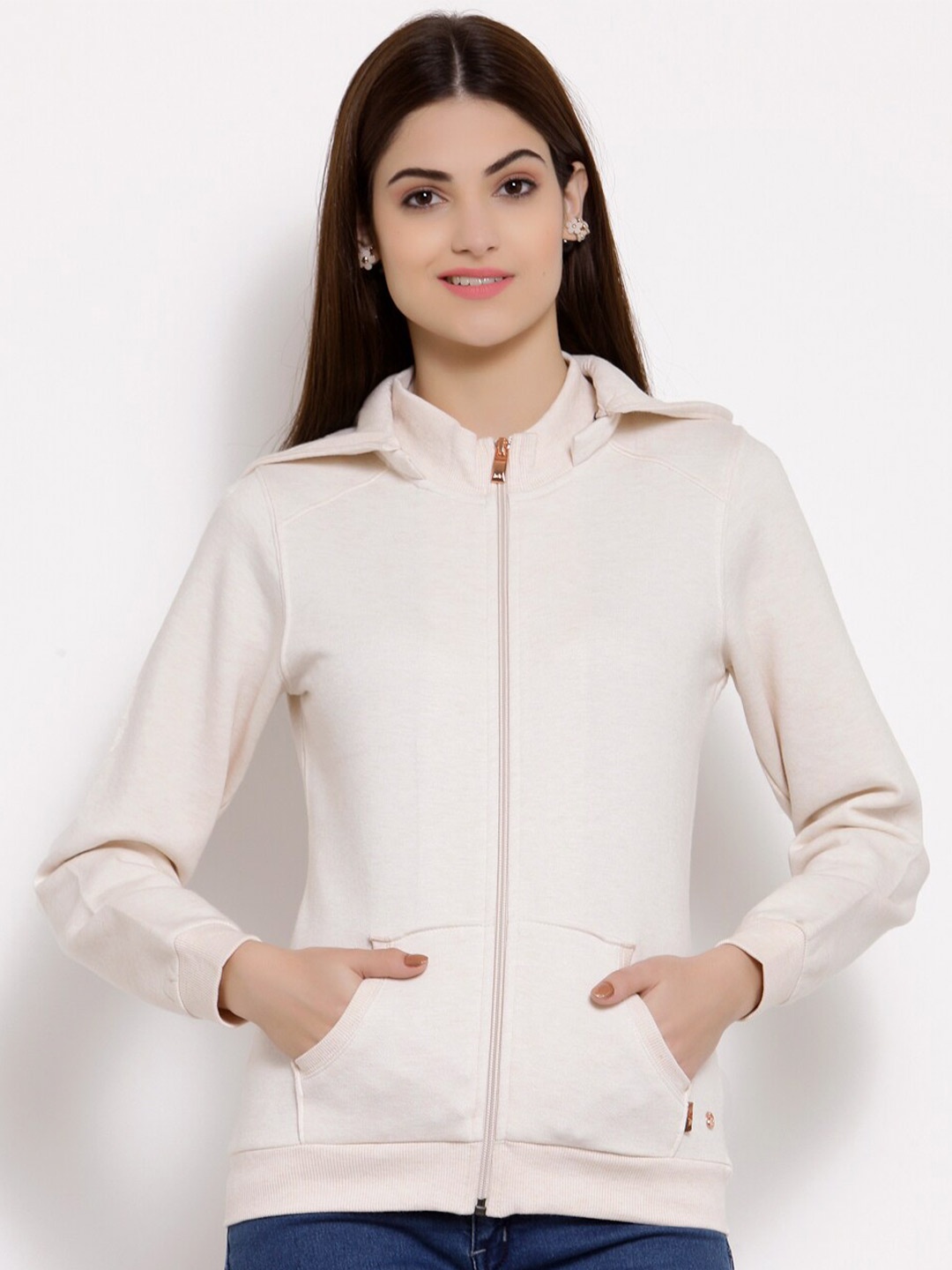 

Juelle Front-Open Hooded Sweatshirt, Off white