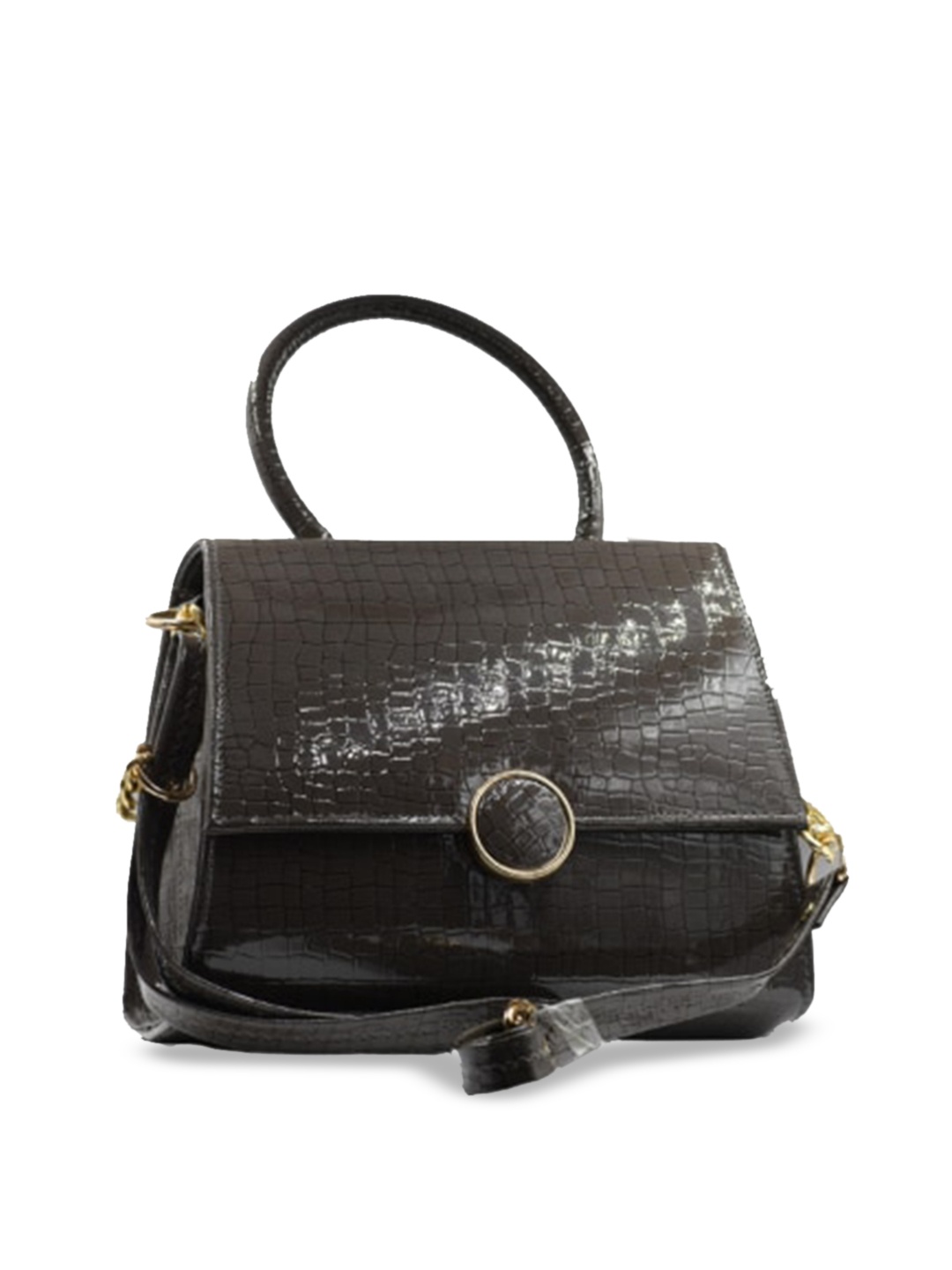 AccessHer Textured Oversized Swagger Handheld Bag, Black