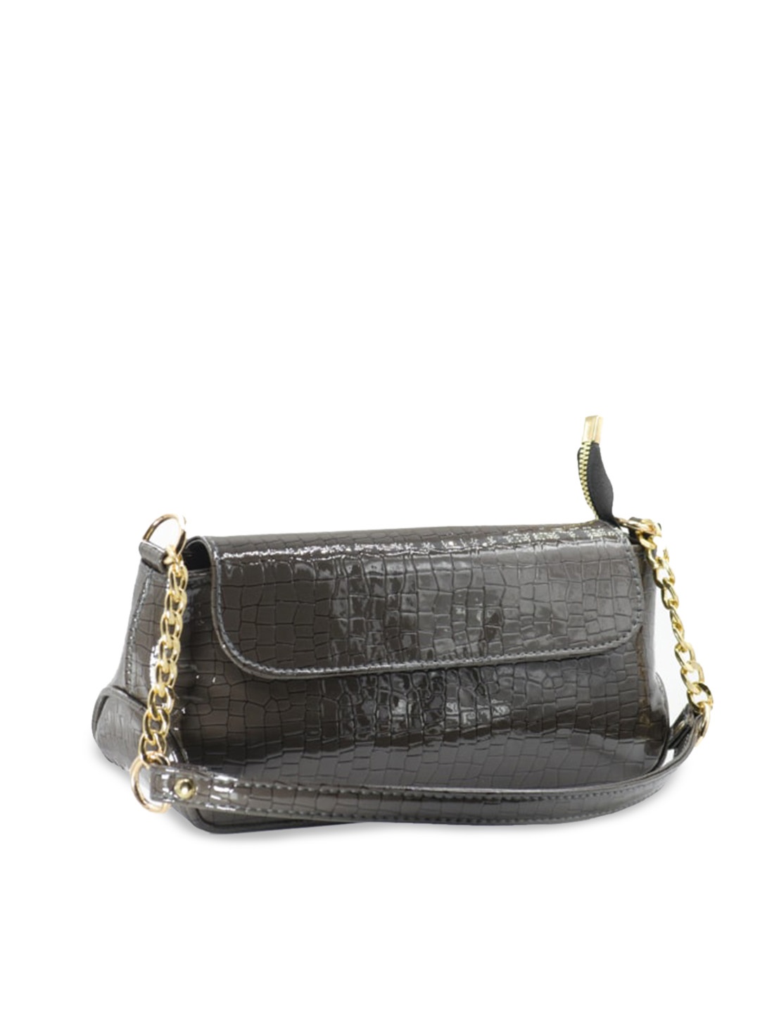 

AccessHer Textured Structured Satchel, Grey