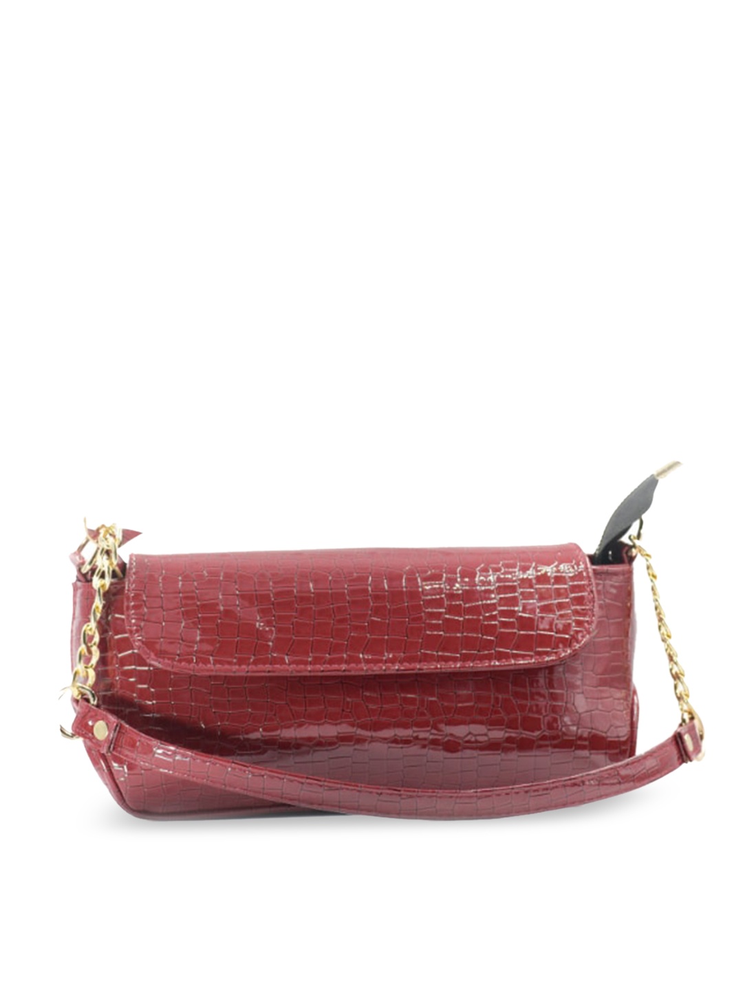 

AccessHer Textured Structured Sling Bag, Maroon