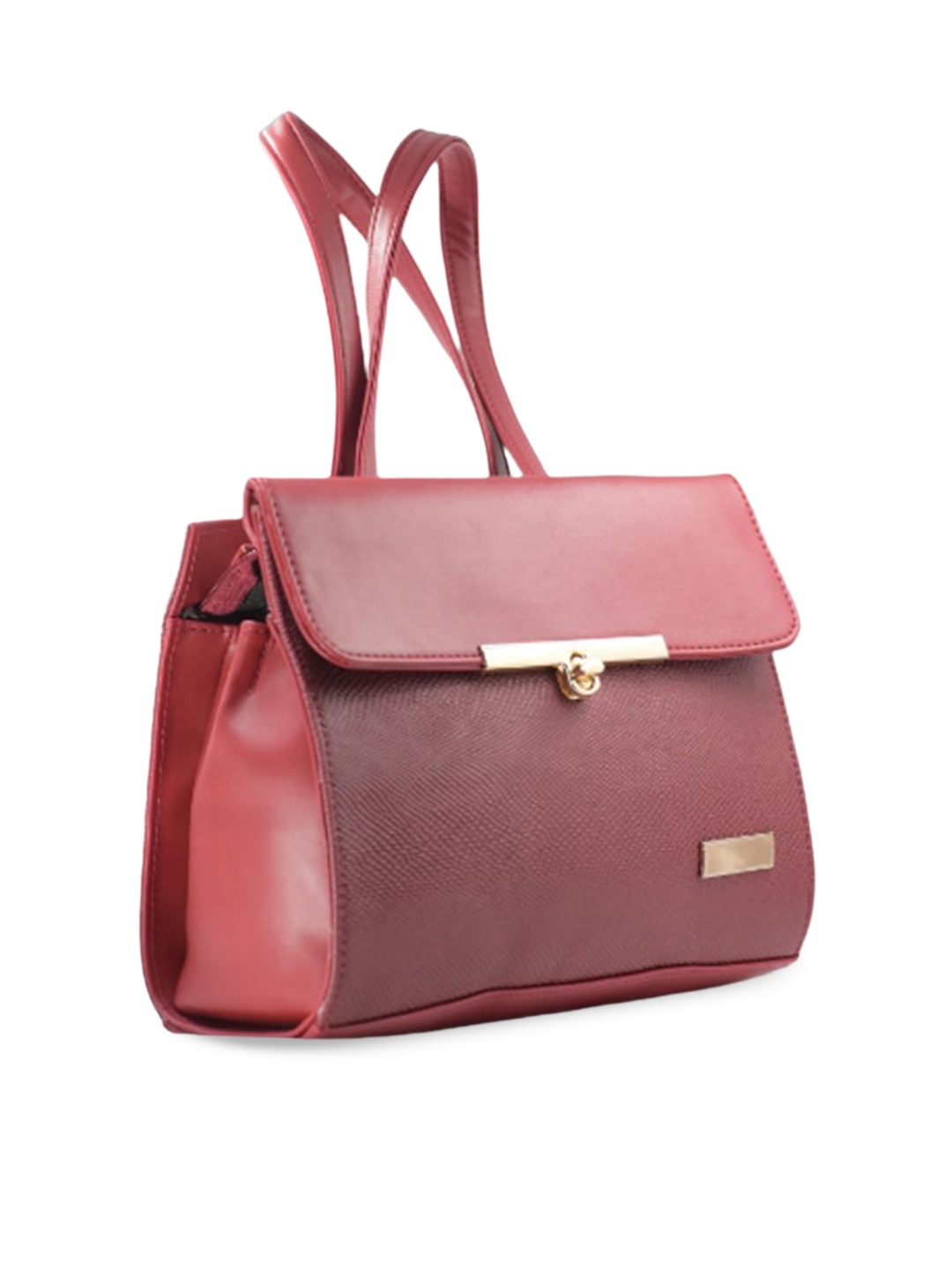 

AccessHer Textured Structured Handheld Bag, Maroon