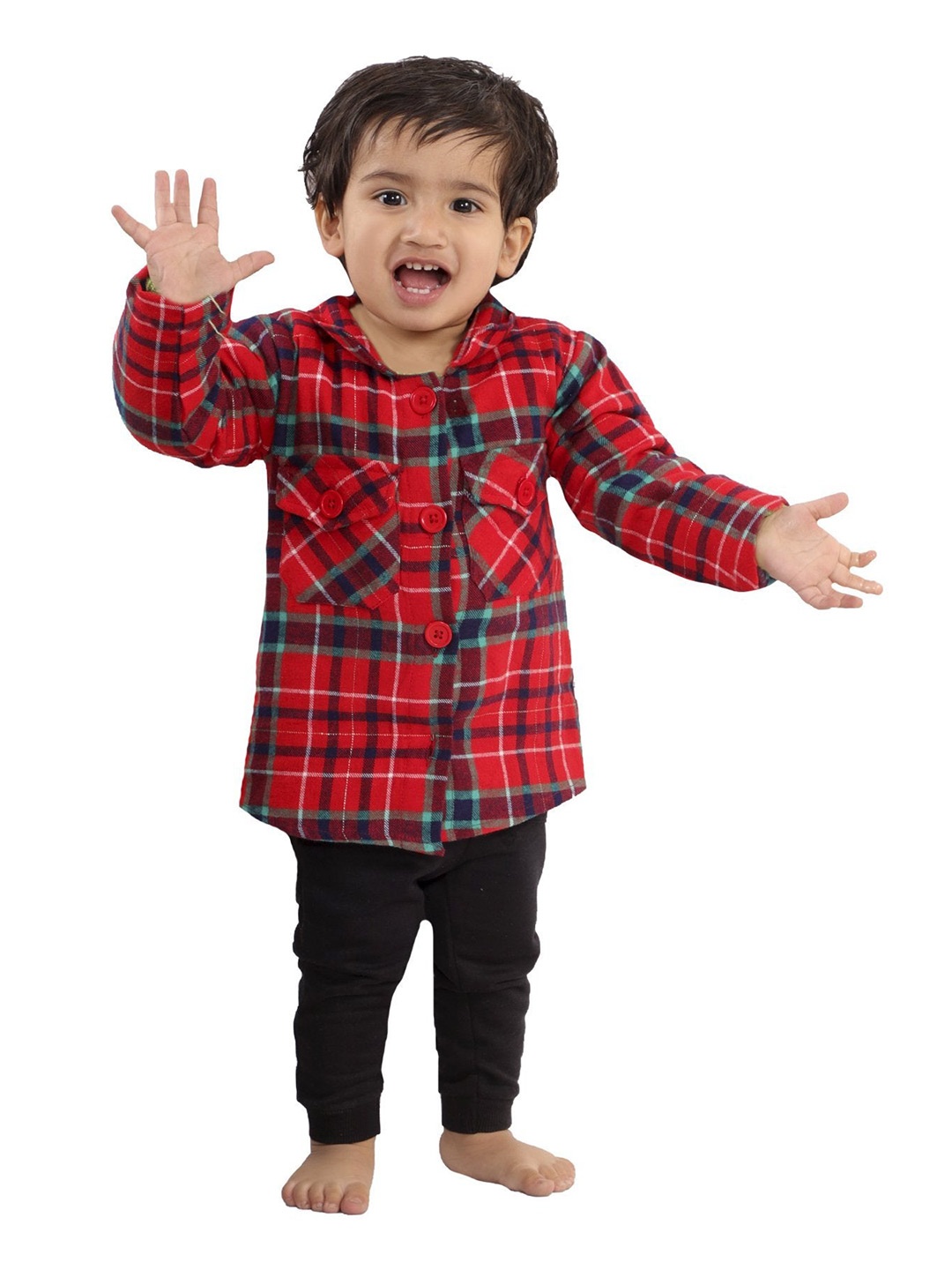 

The Mom Store Boys Pure Cotton Top with Trousers, Red