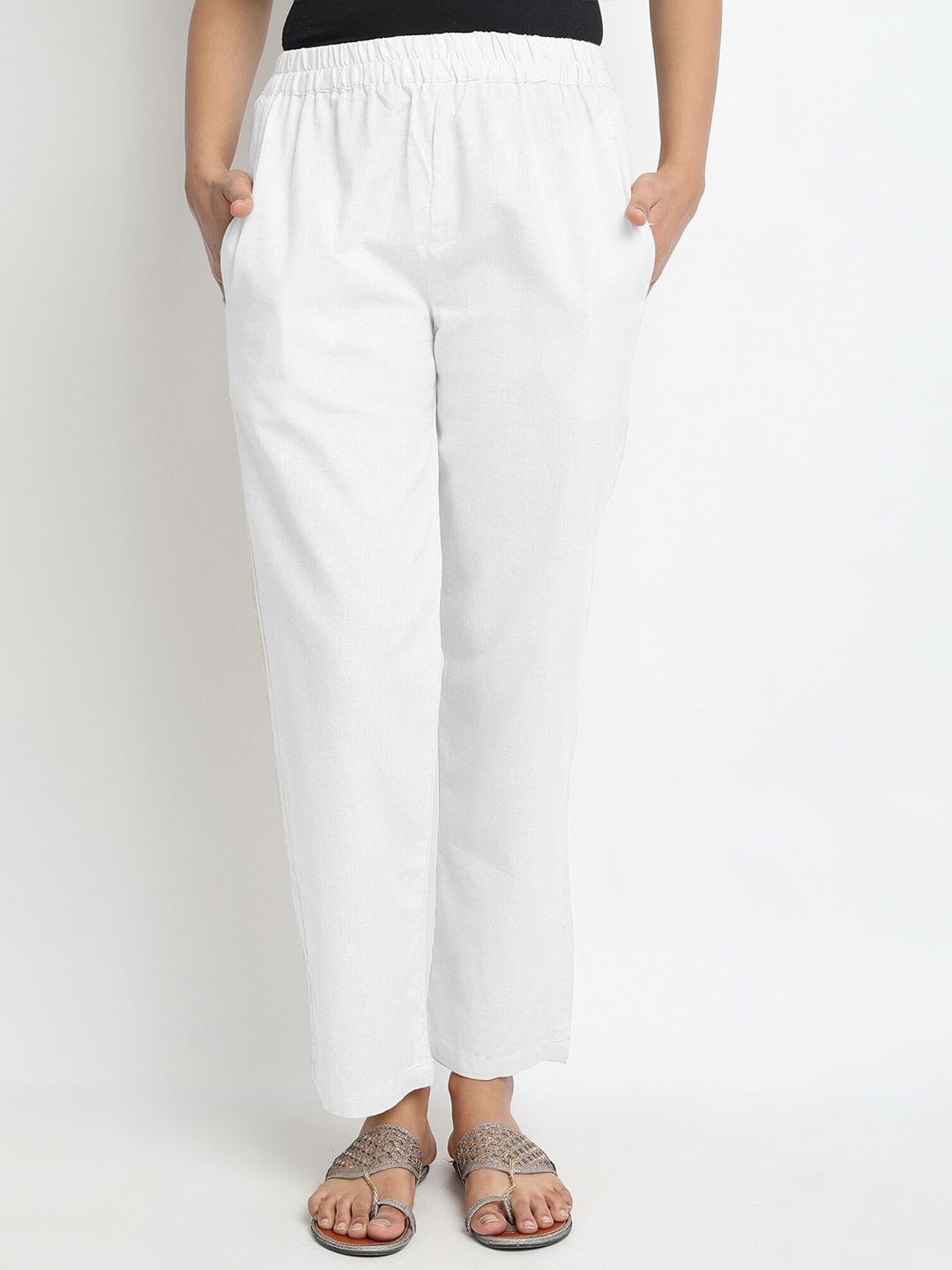 

Molcha Women Cotton Palazzo, White
