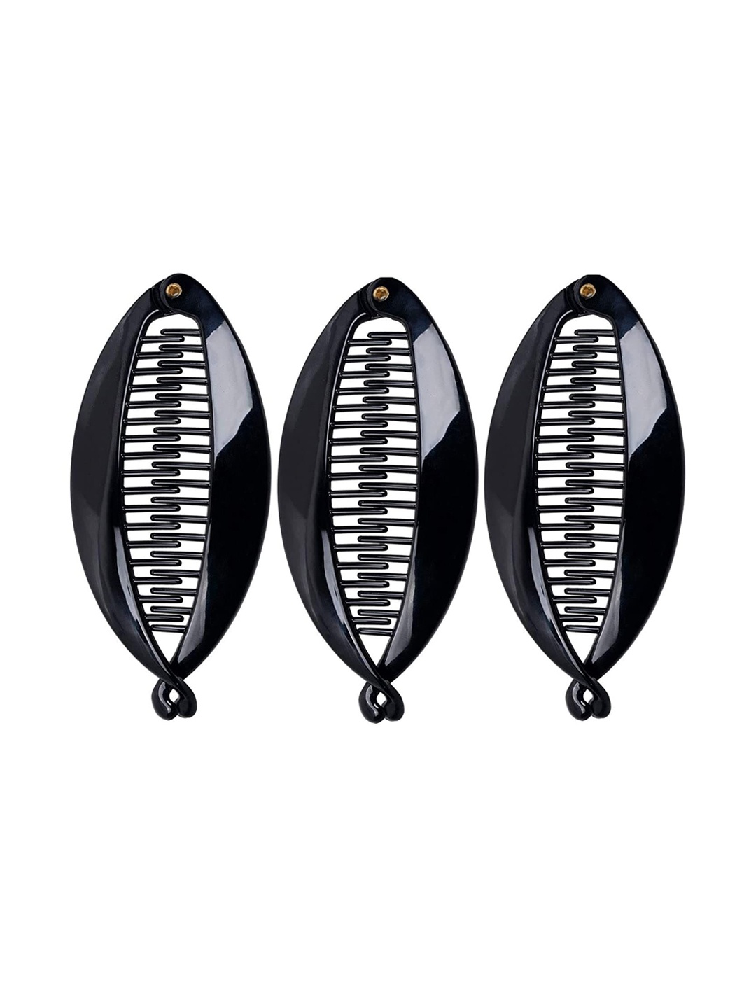 CHRONEX Women Set of 3 Comb Pin, Black