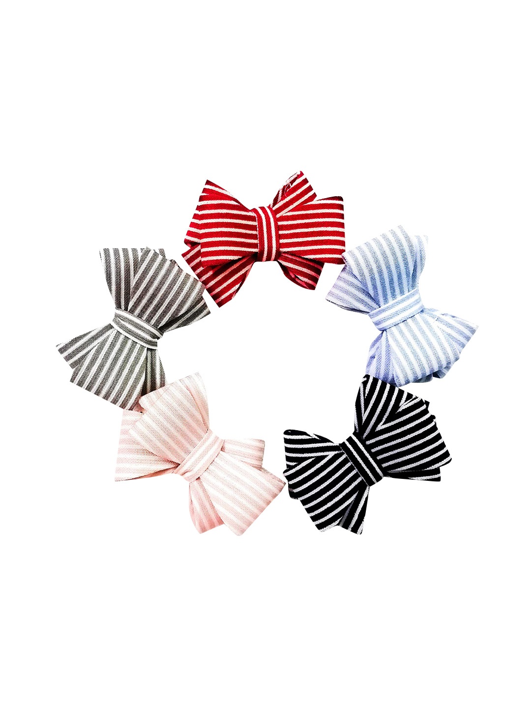 

CHRONEX Women Multicoloured Set of 5 Bow Embellished Alligator Hair Clip, Multi