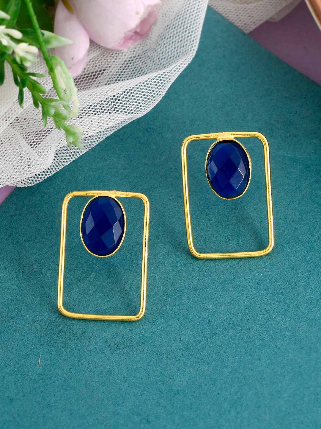 

Silvermerc Designs Gold-Toned Contemporary Studs Earrings