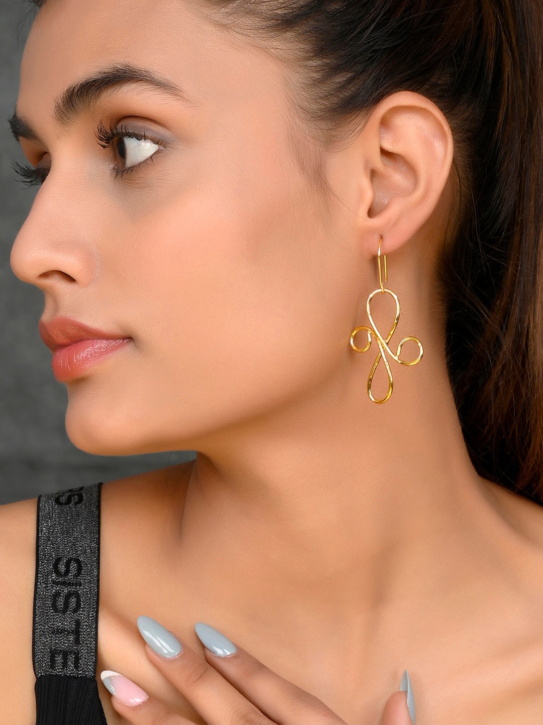 

Silvermerc Designs Gold-Plated Contemporary Drop Earrings