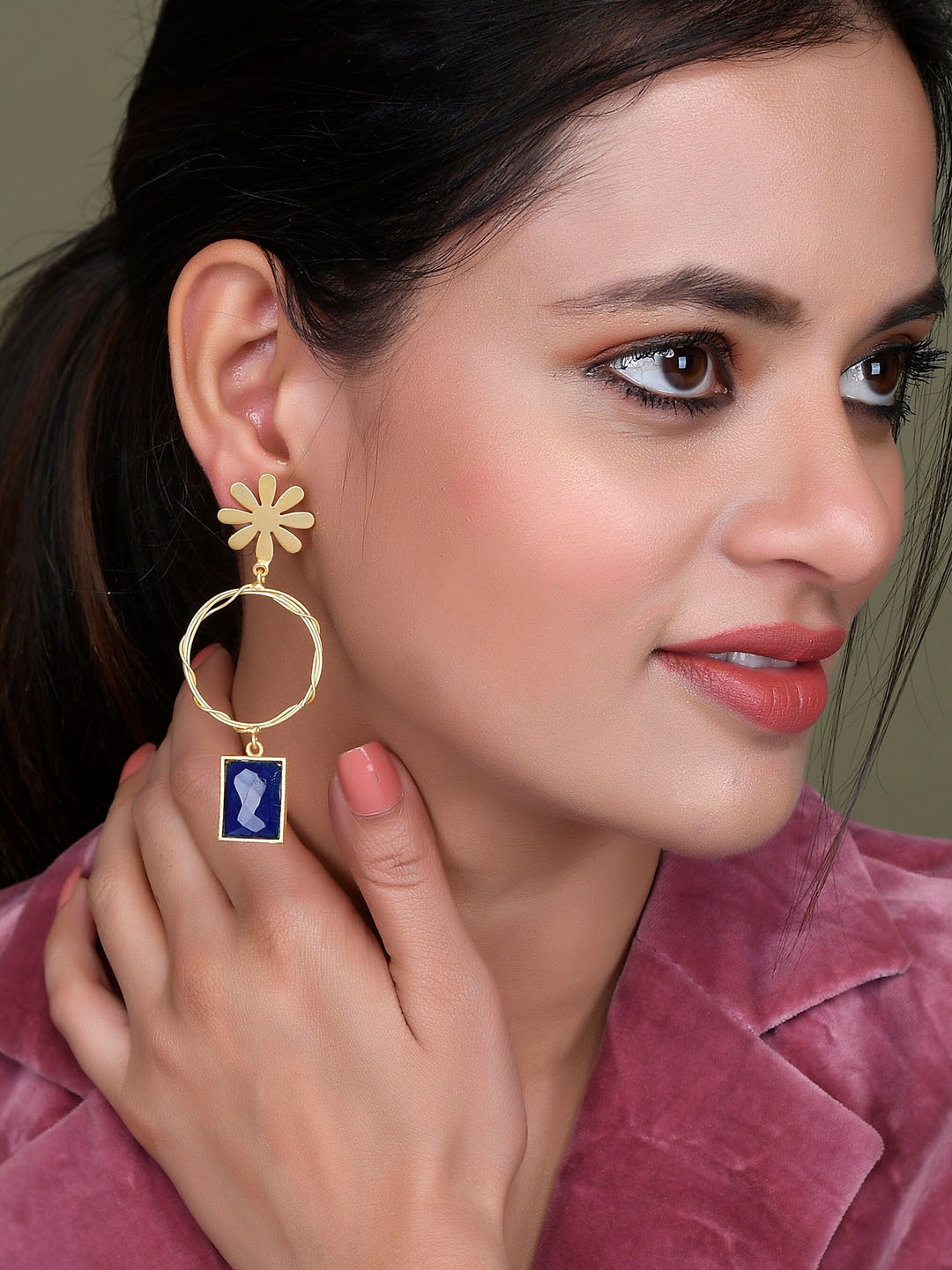 

Silvermerc Designs Gold Plated Contemporary Drop Earrings