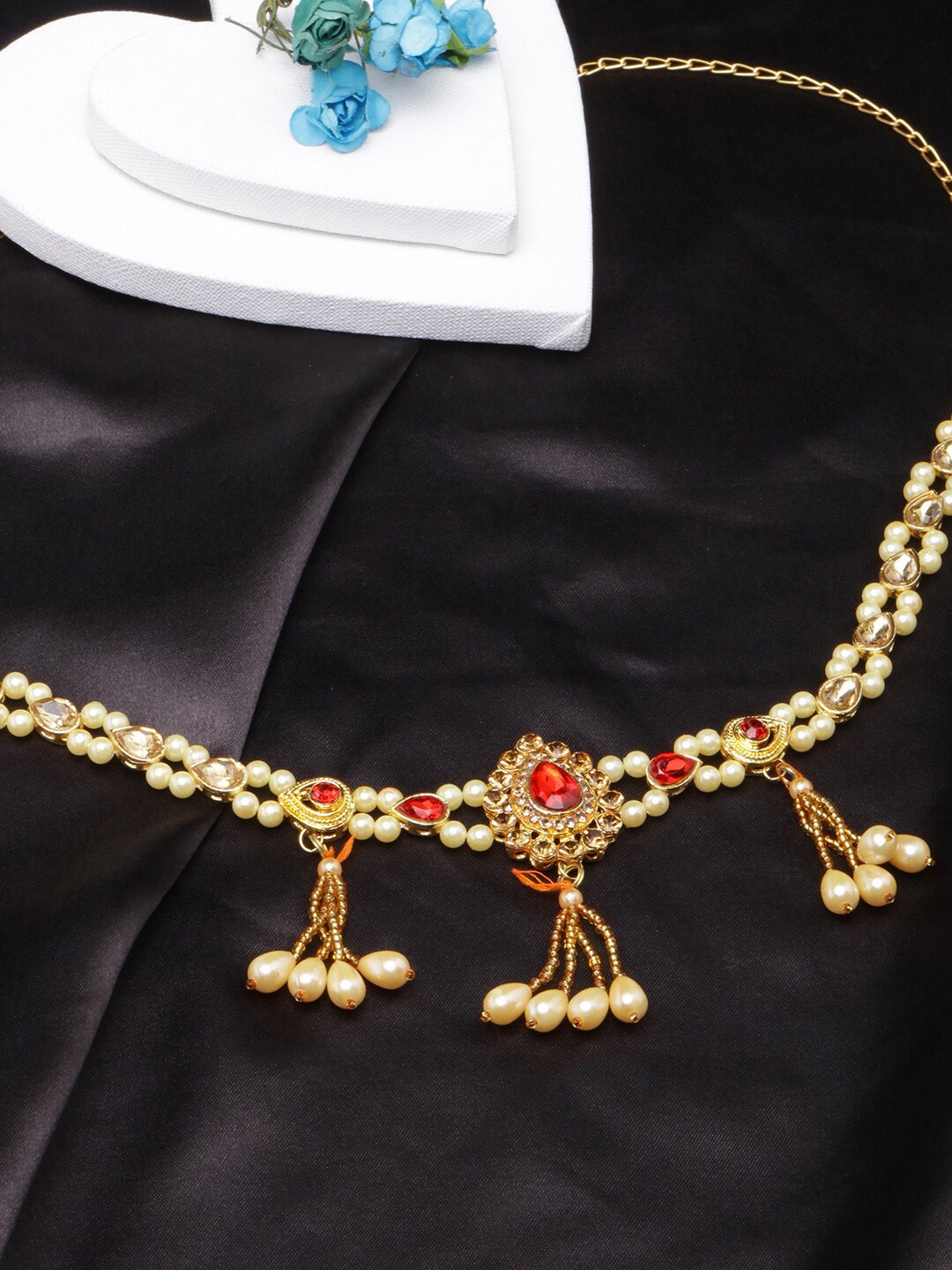 

DIVA WALK Beads Studded Body Chain, Gold