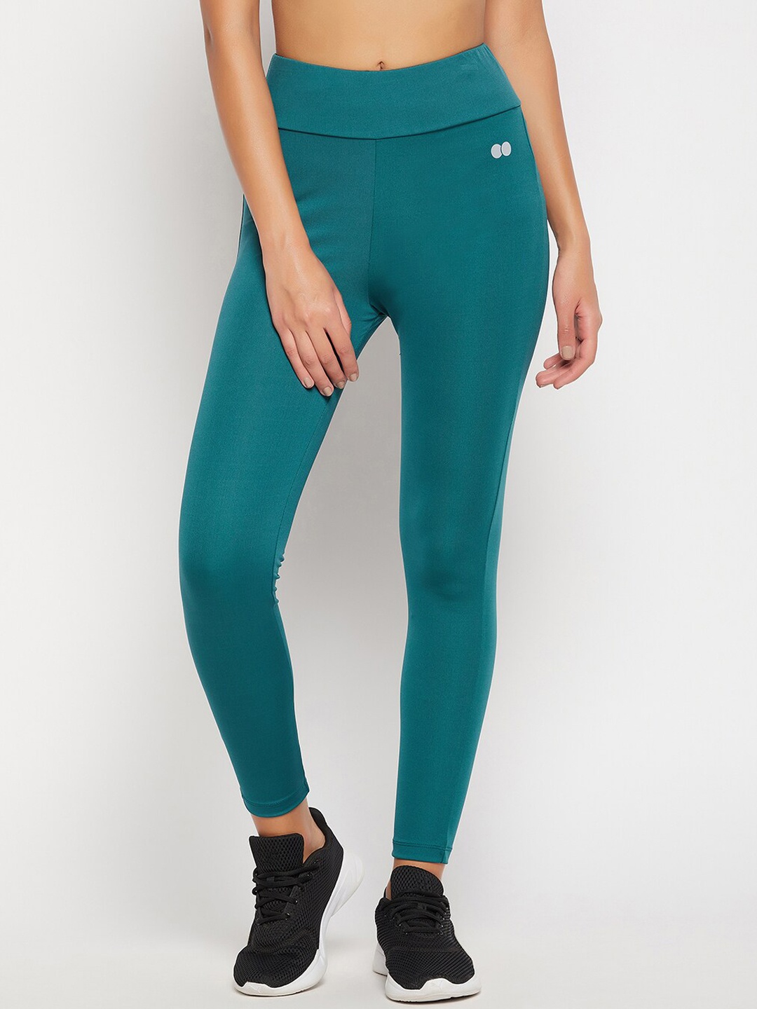 

Clovia Women Snug-Fit High Rise Active Tights, Sea green