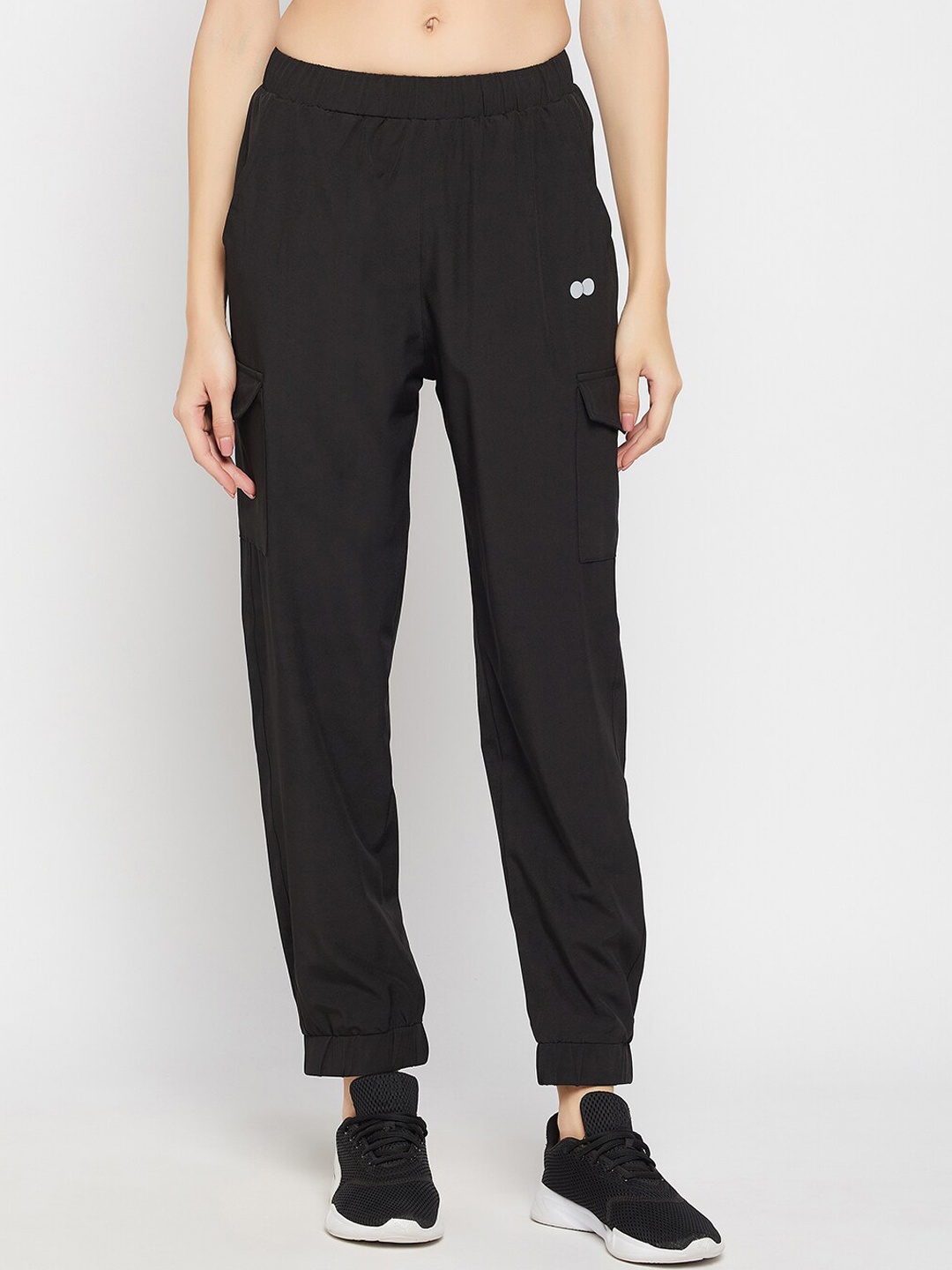 

Clovia Women Cargo Style Active Track Pant, Black