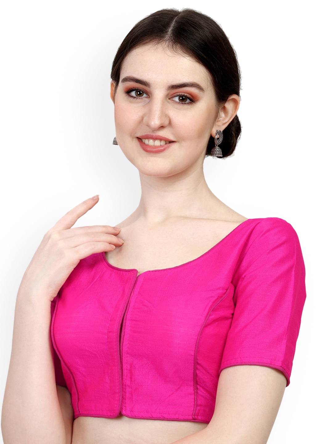 

Sumaira Tex Embellished Fancy Padded Saree Blouse, Pink