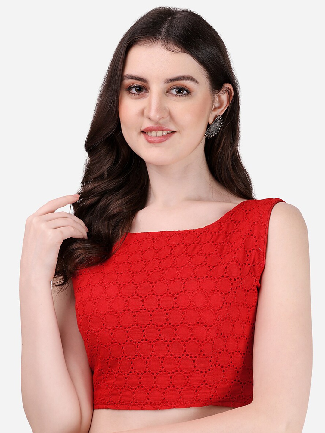 

Sumaira Tex Embroidered Saree Blouse, Red