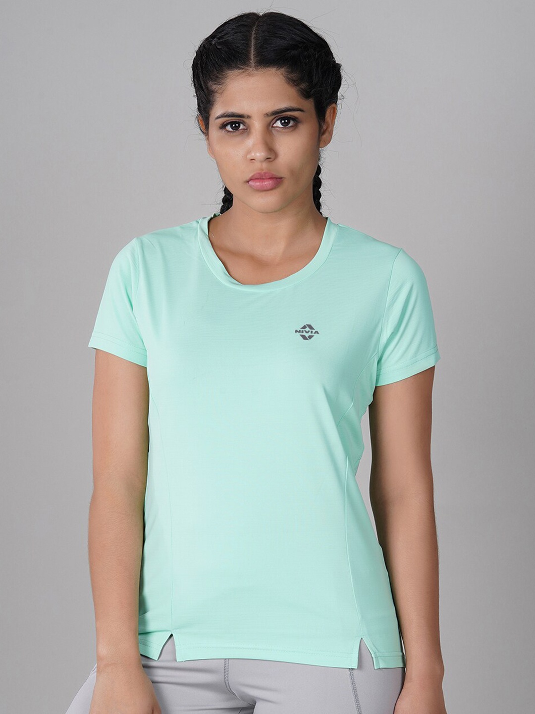 

NIVIA Women Slim Fit T-shirt, Sea green