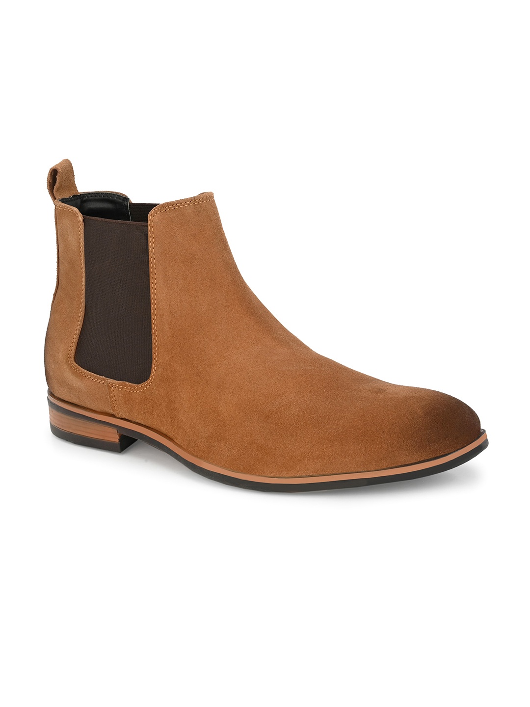 

SHENCES Men Mid-Top Casual Suede Chelsea Boots, Tan