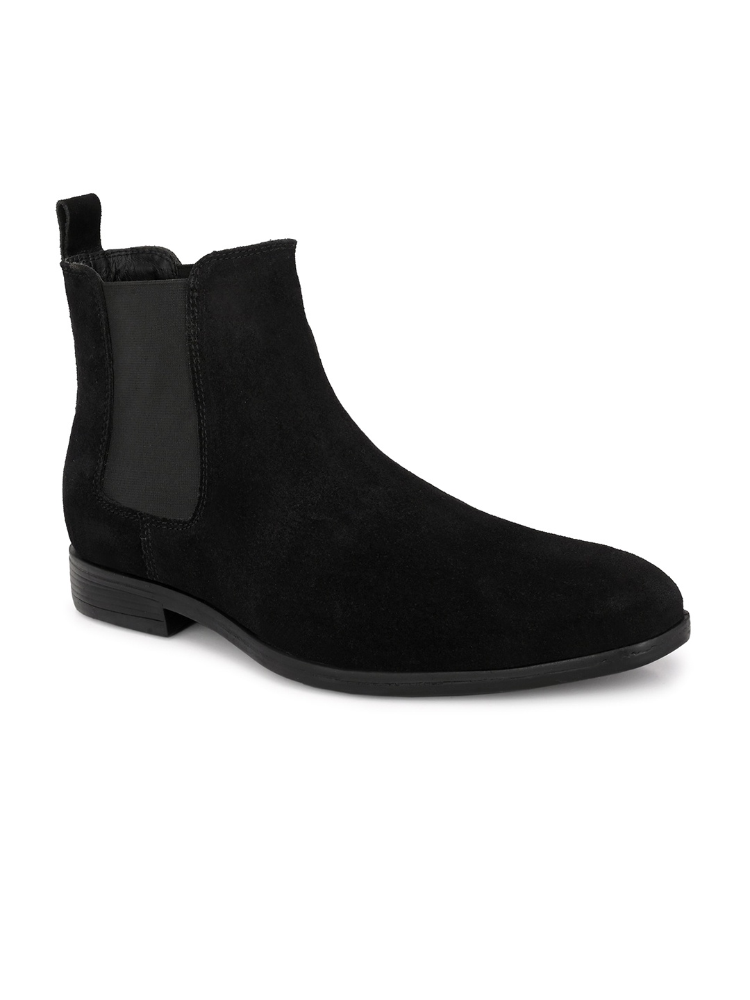 

SHENCES Men Genuine Leather Suede Chelsea Boots, Black