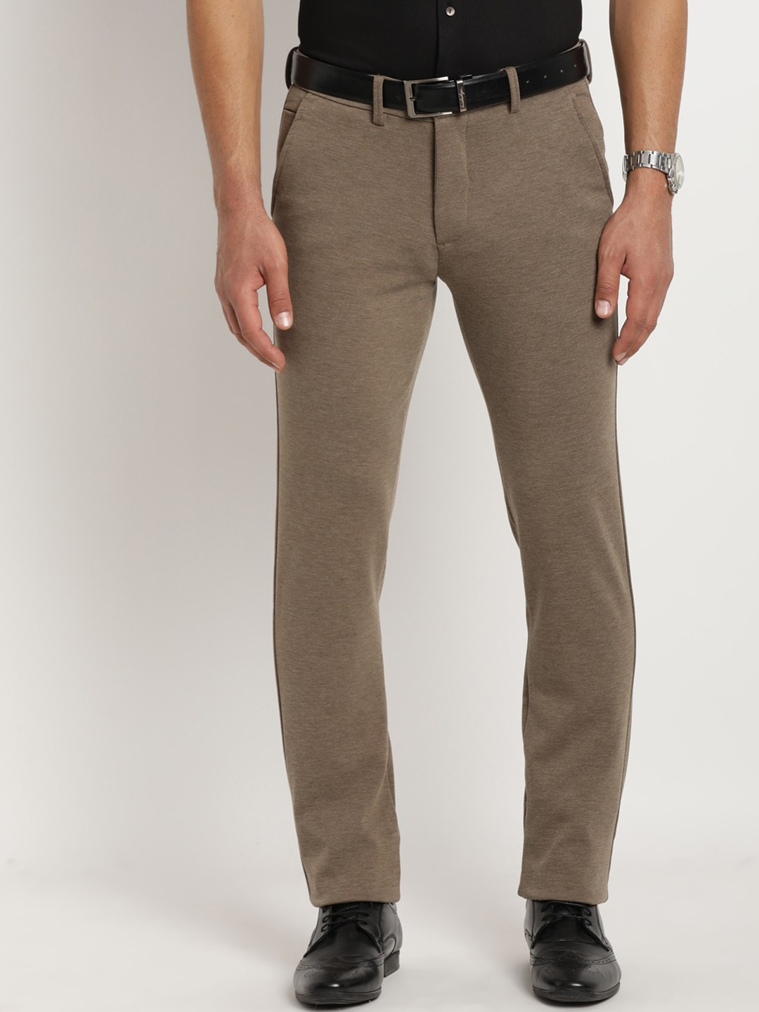 

Turtle Men Relaxed Fit Formal Trouser, Brown