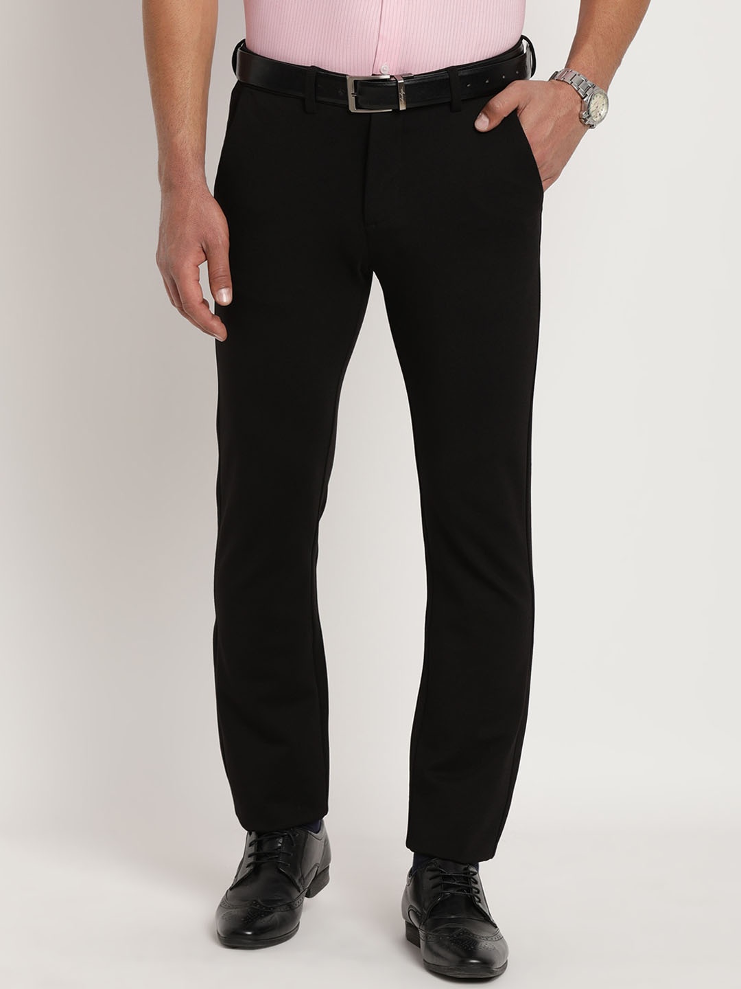 

Turtle Men Black Relaxed Skinny Fit Trousers