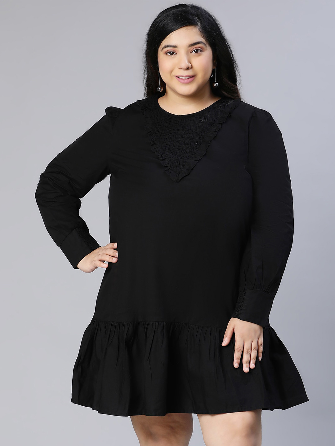 

Oxolloxo Drop-Waist Dress, Black