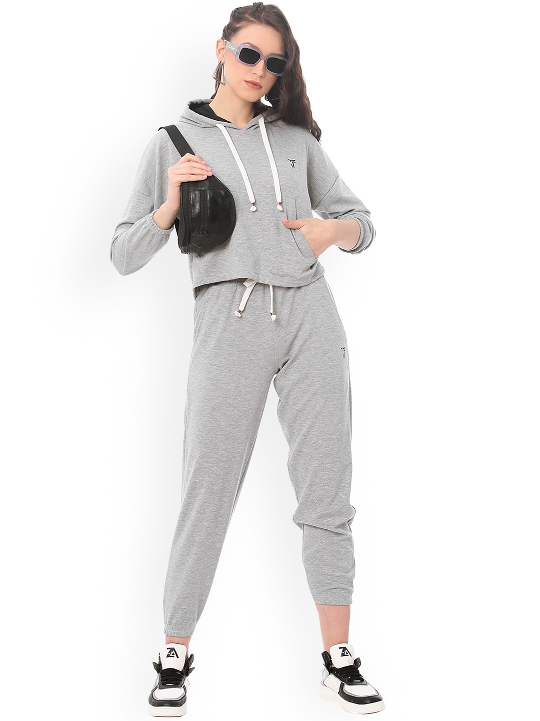 

J Turritopsis Women Hooded Long Sleeves Tracksuits, Grey