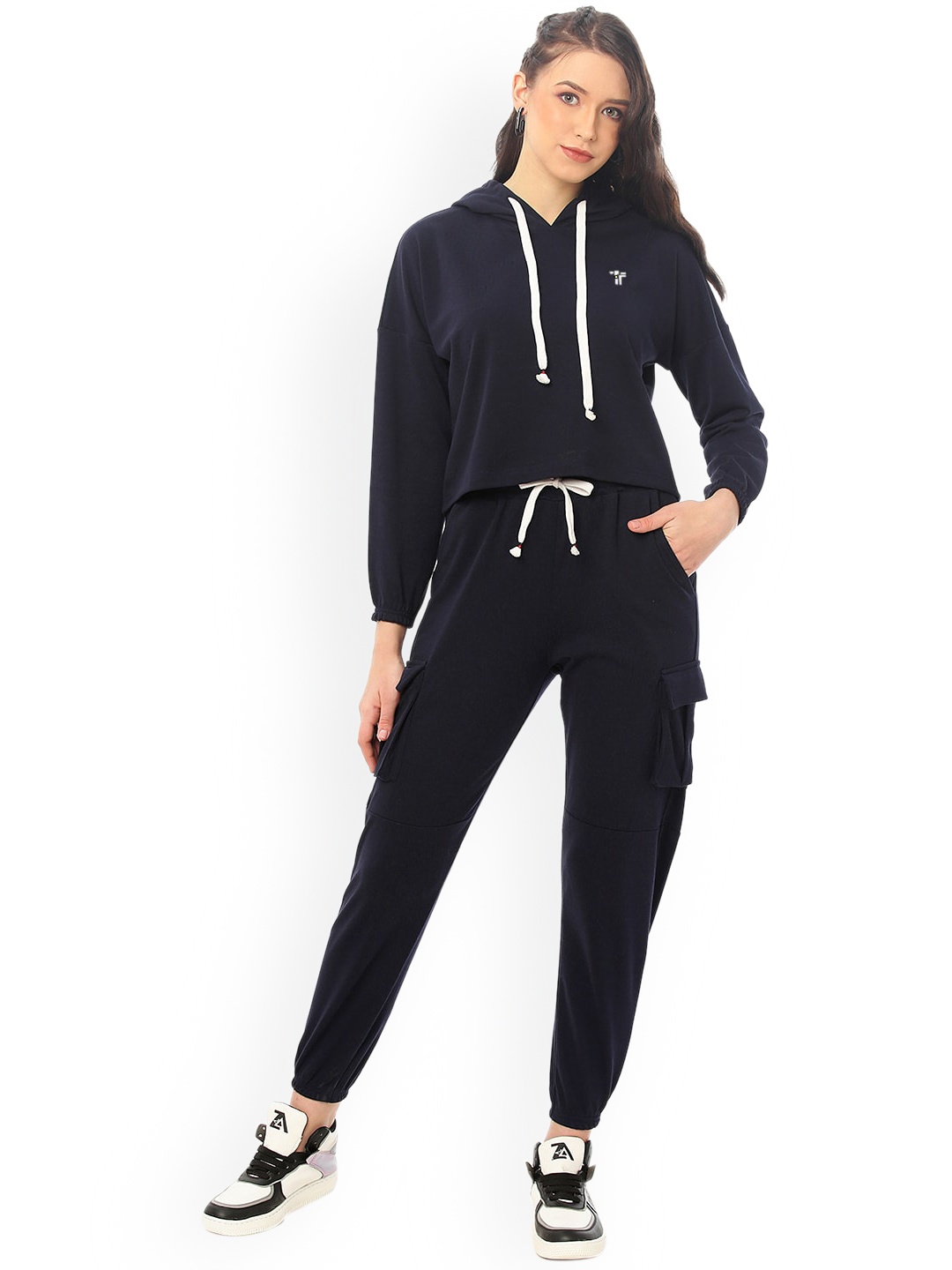 

J Turritopsis Women Solid Co-Ords Set, Blue