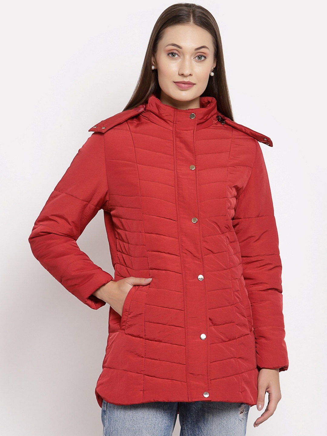 

Juelle Women Red Longline Parka Jacket