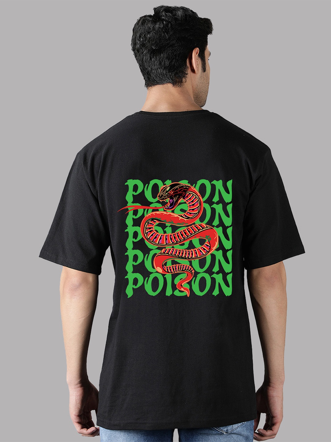 

Mad Over Print Men Cotton Typography Printed Loose T-shirt, Black