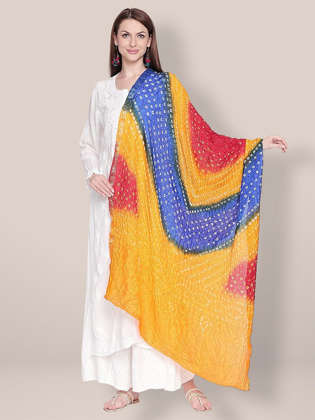 

Dupatta Bazaar Dyed Bandhani Dupatta, Yellow