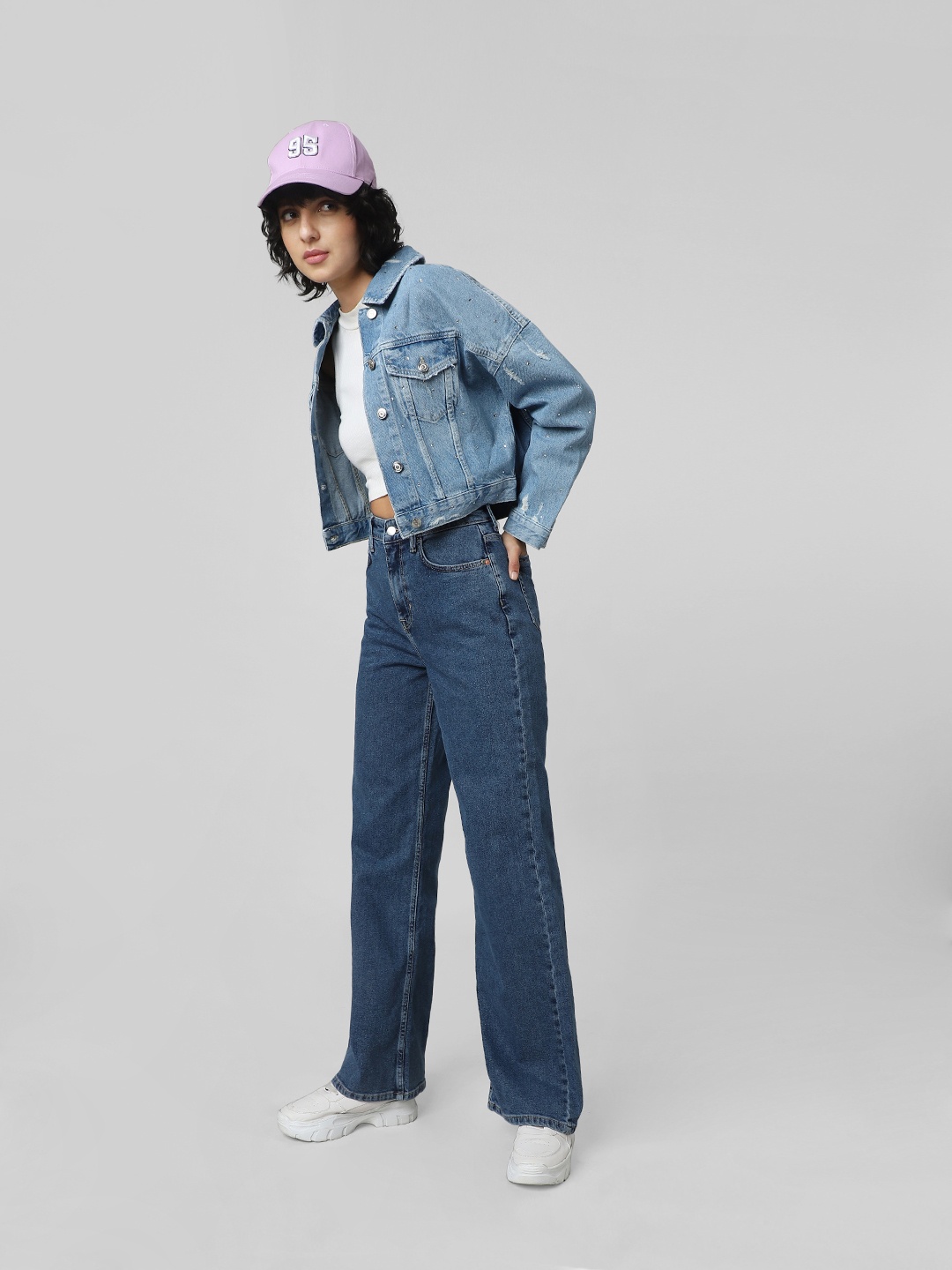

ONLY Women Straight Fit High-Rise Jeans, Blue