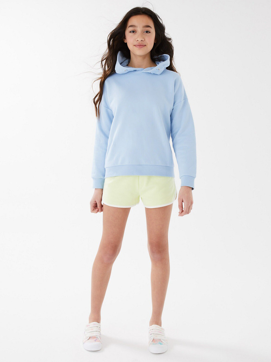 

Marks & Spencer Girls Hooded Front-Open Sweatshirt, Blue