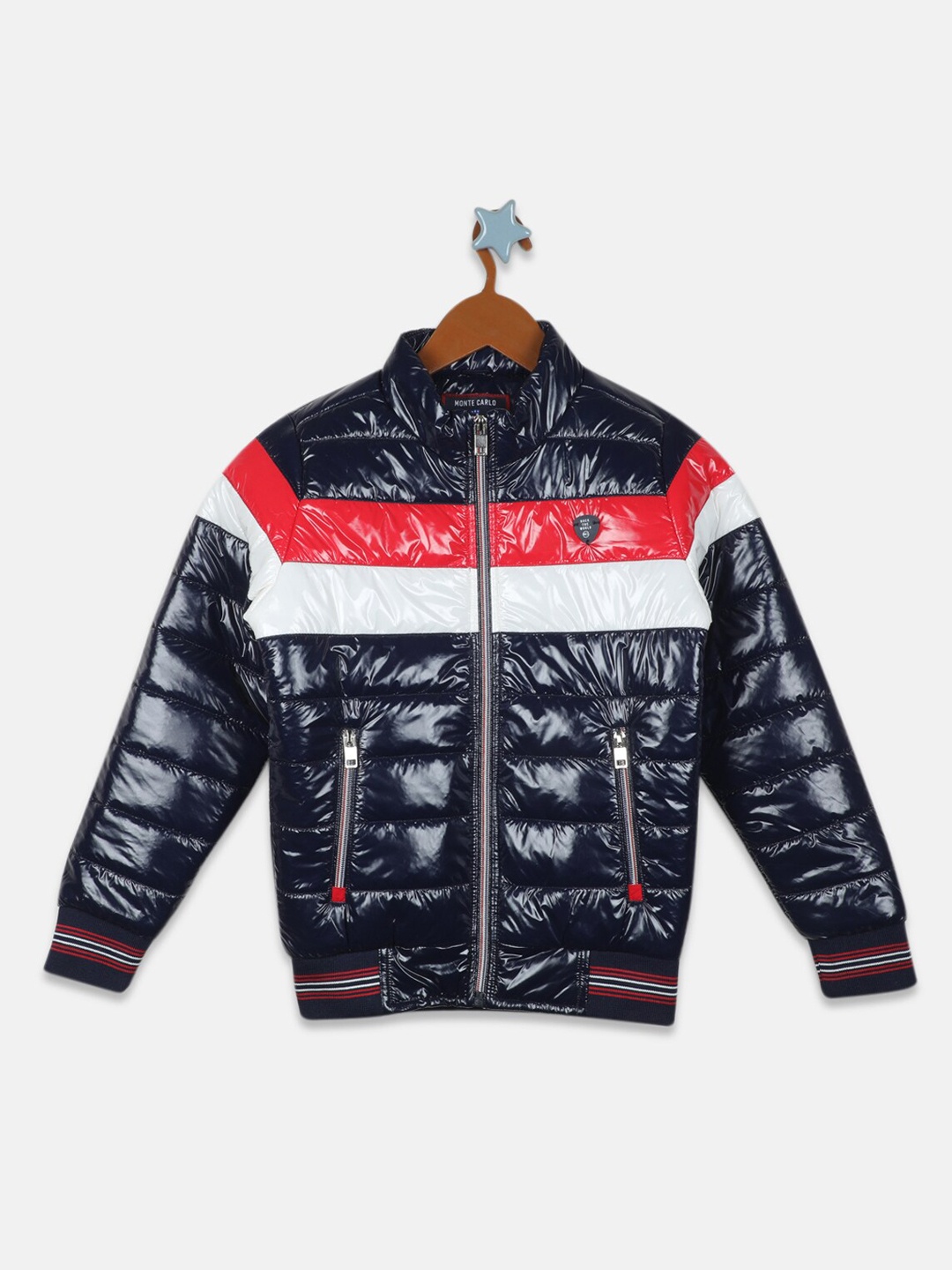 

Monte Carlo Boys Colourblocked Bomber Jacket, Navy blue
