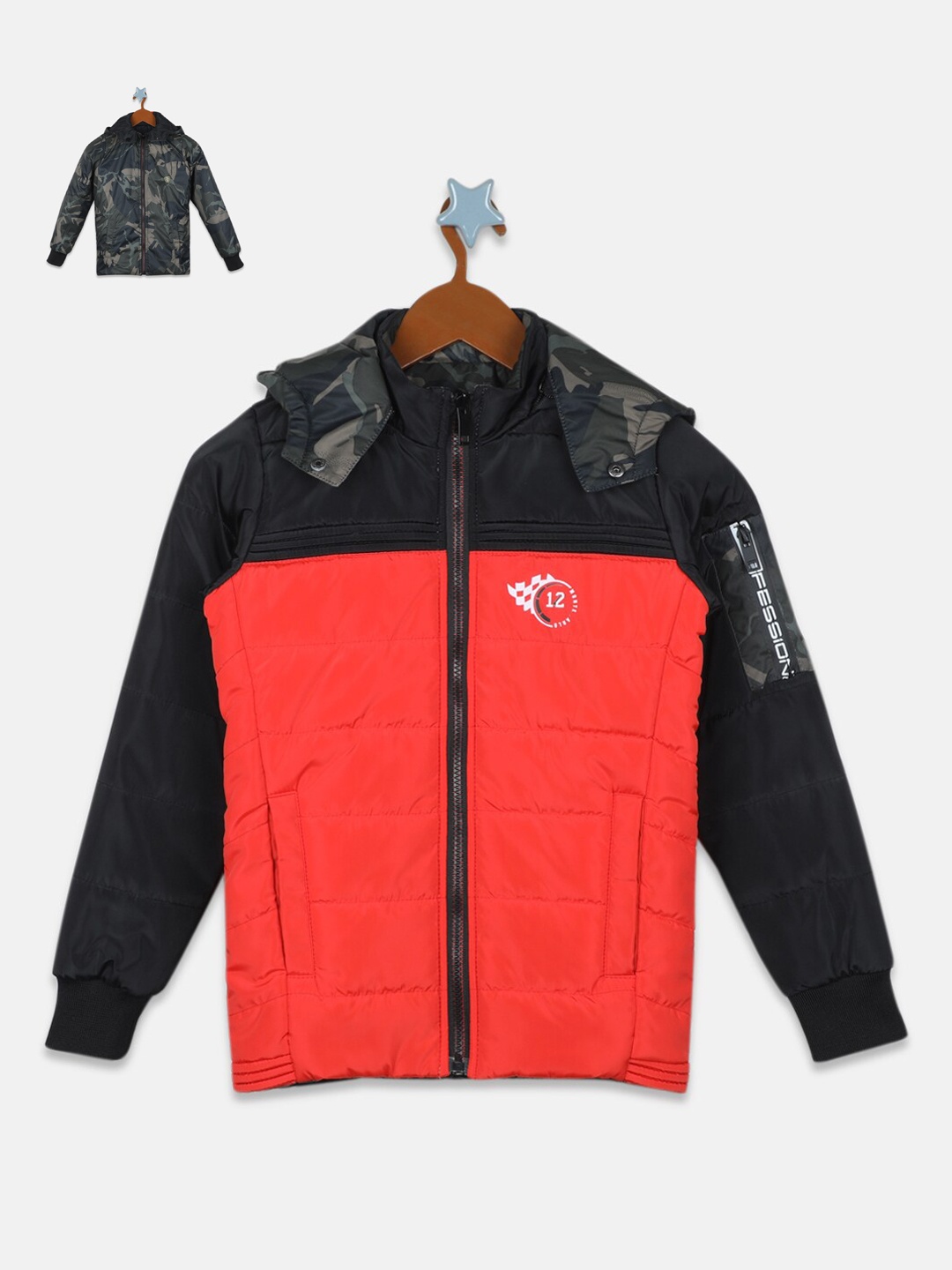 

Monte Carlo Boys Colourblocked Reversible Padded Jacket, Orange